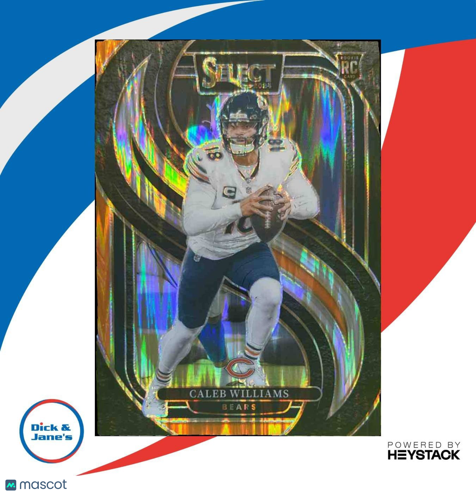 2024 Panini Select Caleb Williams Black and Orange Shock #114 RC Chicago Bears