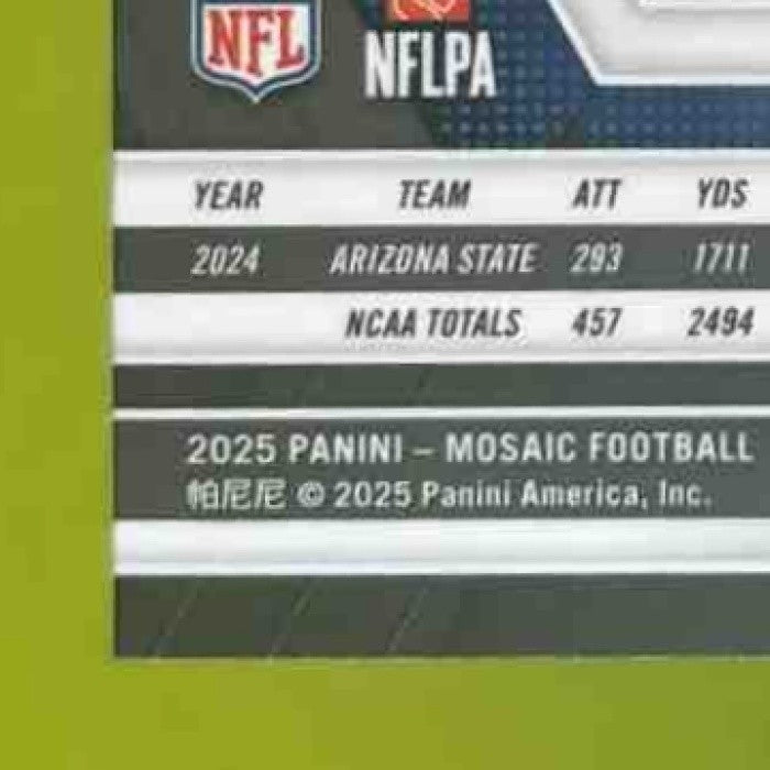 2025 Panini Mosaic Cam Skattebo Rookies Blue Prizm #305 RC New York Giants