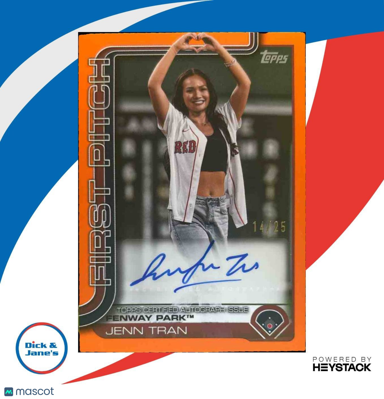 2025 Topps Jenn Tran 2024 First Pitch Auto (Series 2) Orange /25 Boston Red Sox