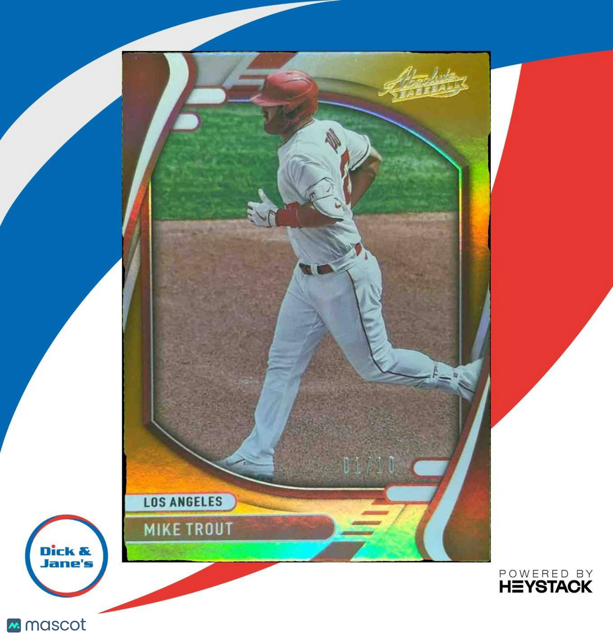 2022 Panini Absolute Mike Trout Gold /10 #27 Los Angeles Angels