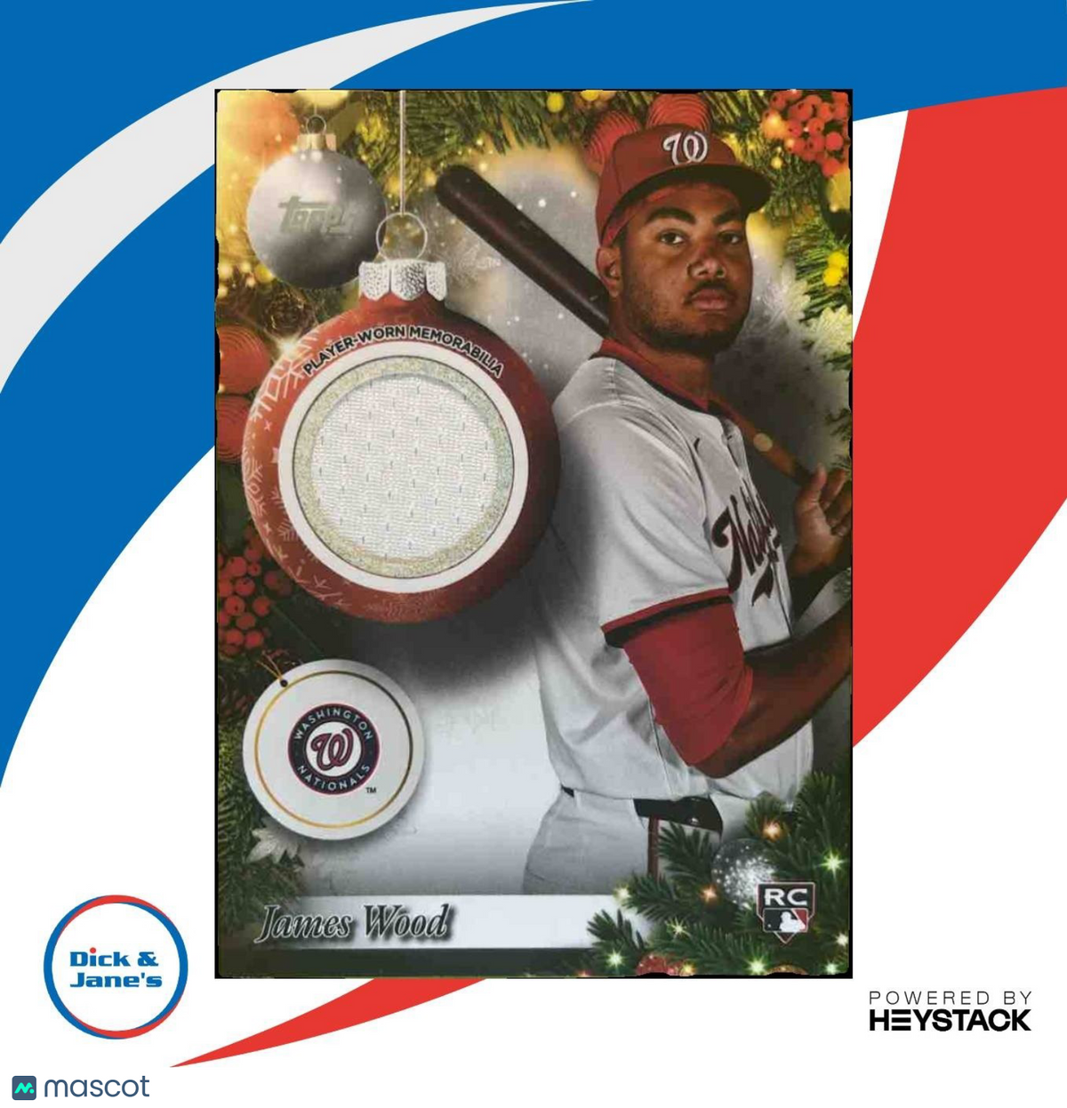 2025 Topps Holiday James Wood Player Relics #PR-JWO MEM Washington Nationals