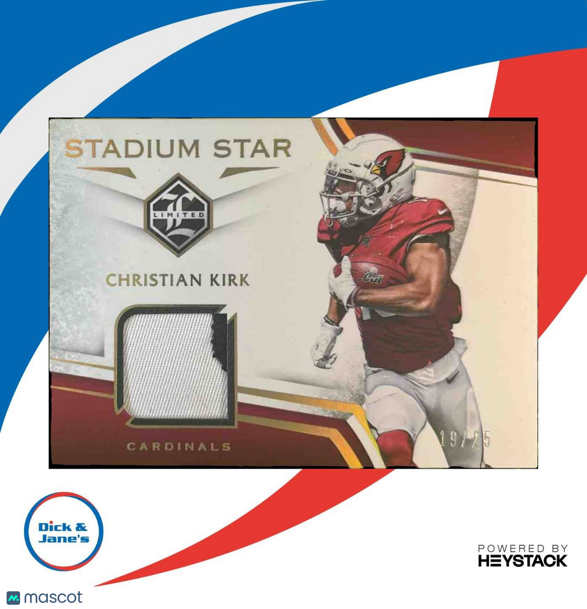 2020 Panini Limited Christian Kirk Limitless Material Gold /25 Arizona Cardinals