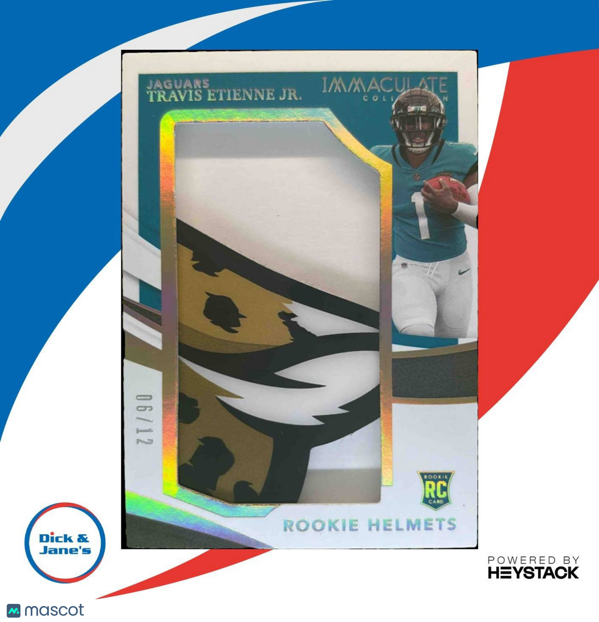 2021 Panini Immaculate Travis Etienne Jr. Helmet /12 MEM RC Jacksonville Jaguars