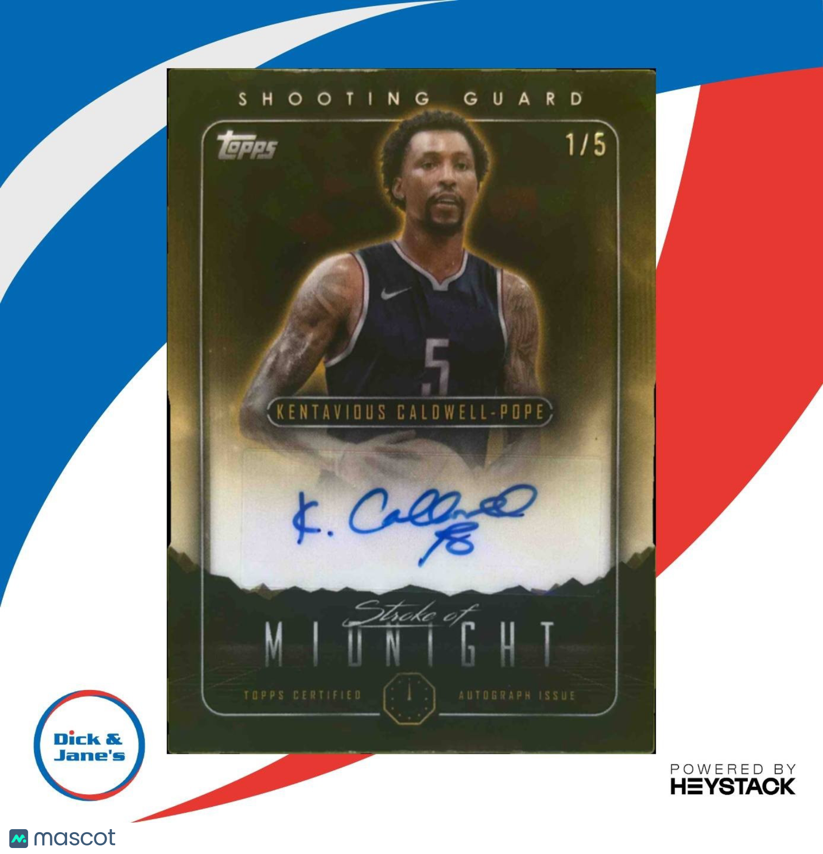2023-24 Topps Midnight Kentavious Caldwell Pope Stroke of Auto /5 Nuggets