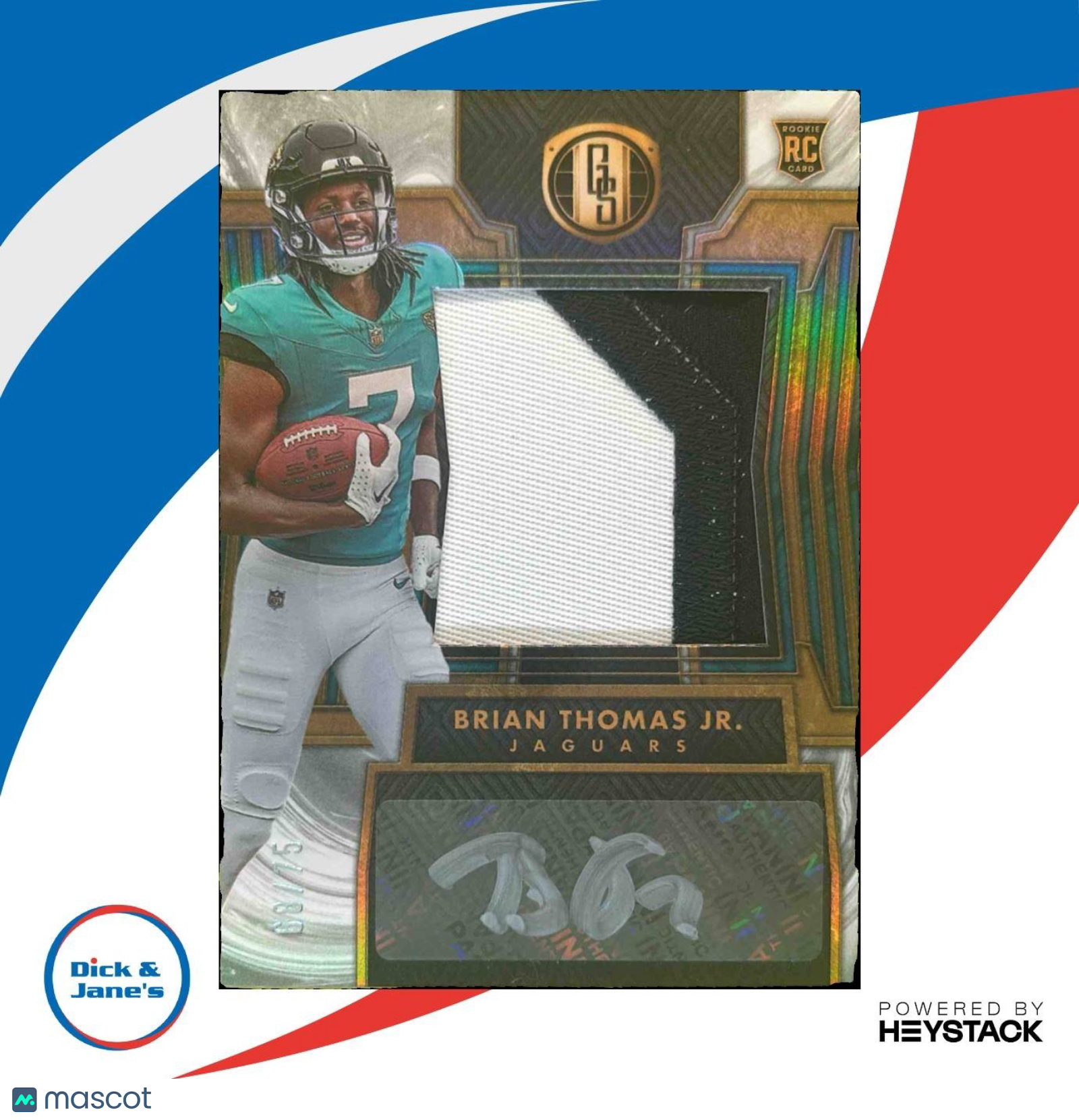 2024 Panini Gold Standard Brian Thomas Jr. Patch Auto /75 RC Jaguars