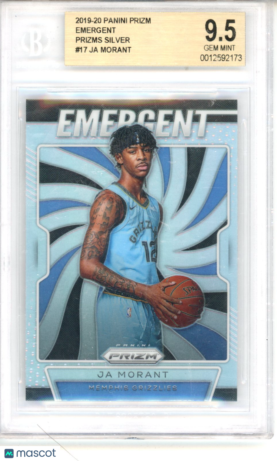 2019 Panini Prizm Ja Morant Rookie #17 BGS 9.5 Memphis Grizzlies