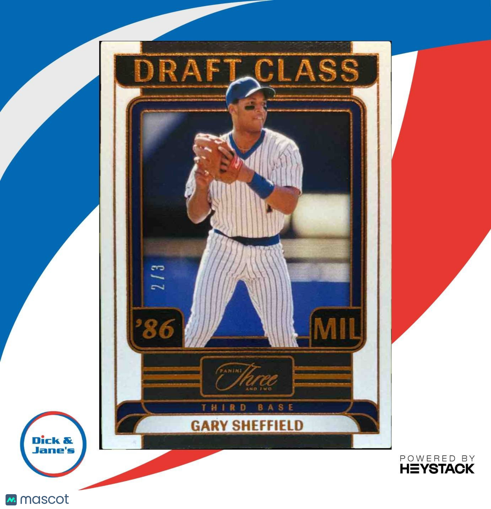2024 Panini Three and Two Gary Sheffield Draft Class /3 #Brewers
