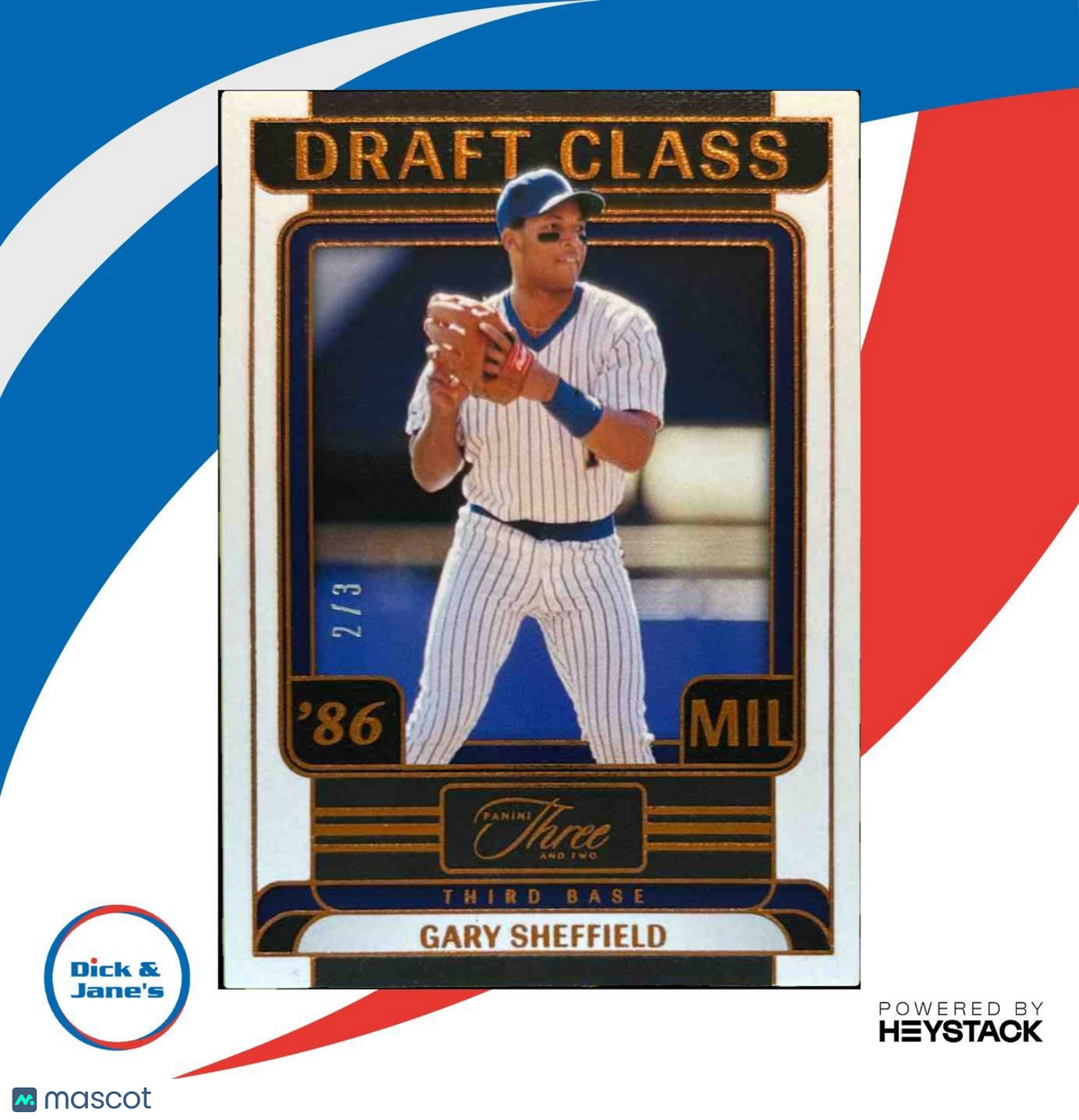 2024 Panini Three and Two Gary Sheffield Draft Class /3 #Brewers
