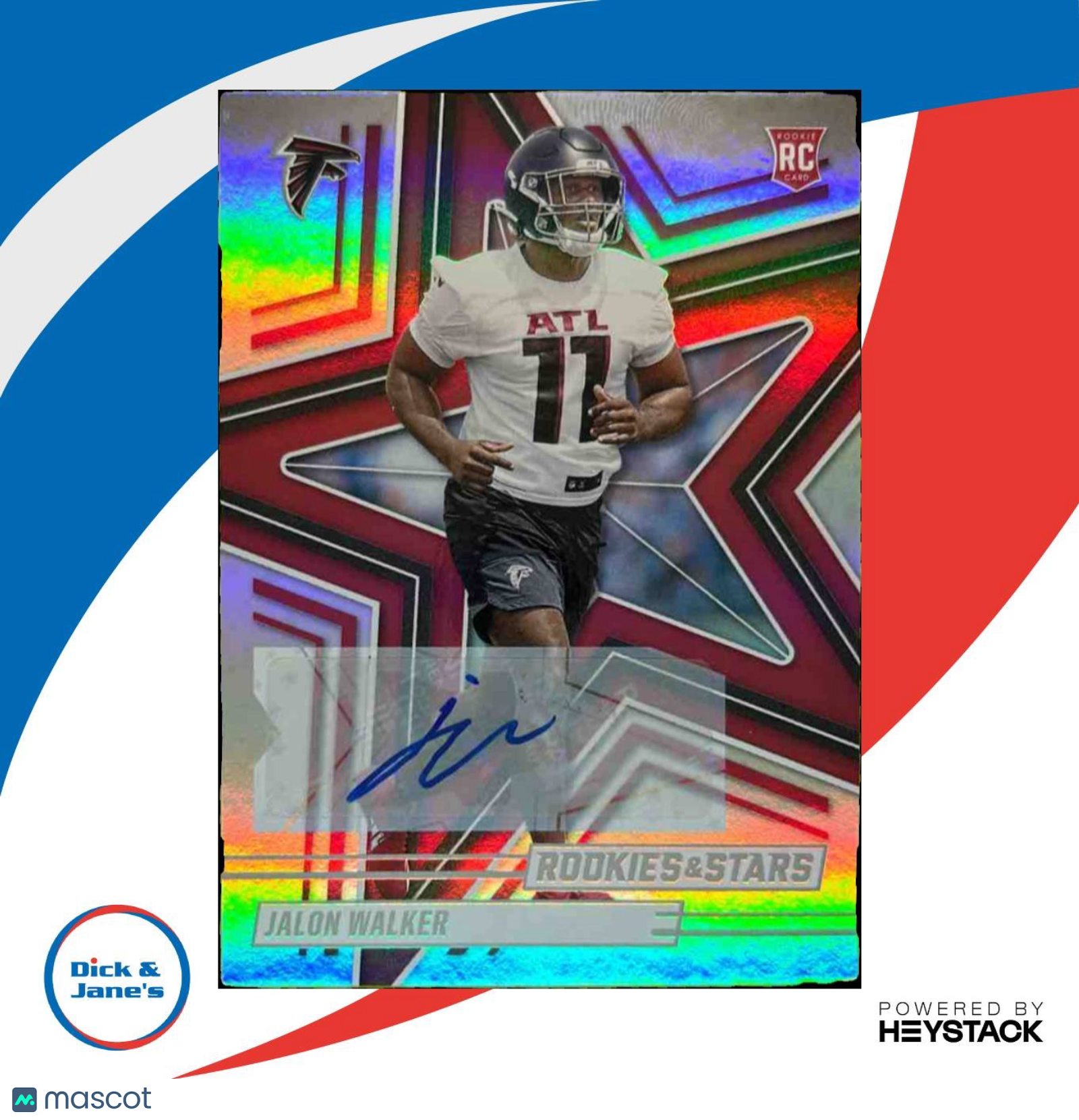 2025 Panini Rookies & Stars Jalon Walker Signatures RC Auto Atlanta Falcons