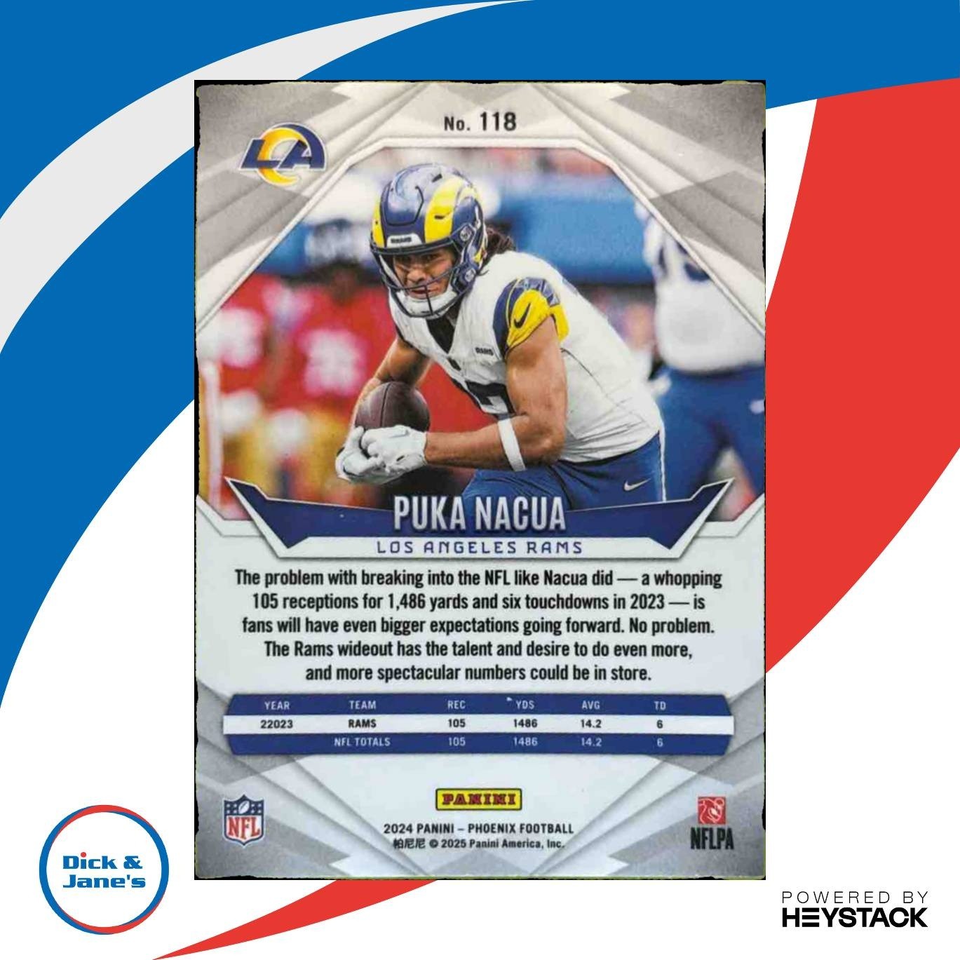 2024 Panini Phoenix Puka Nacua International #118 Los Angeles Rams