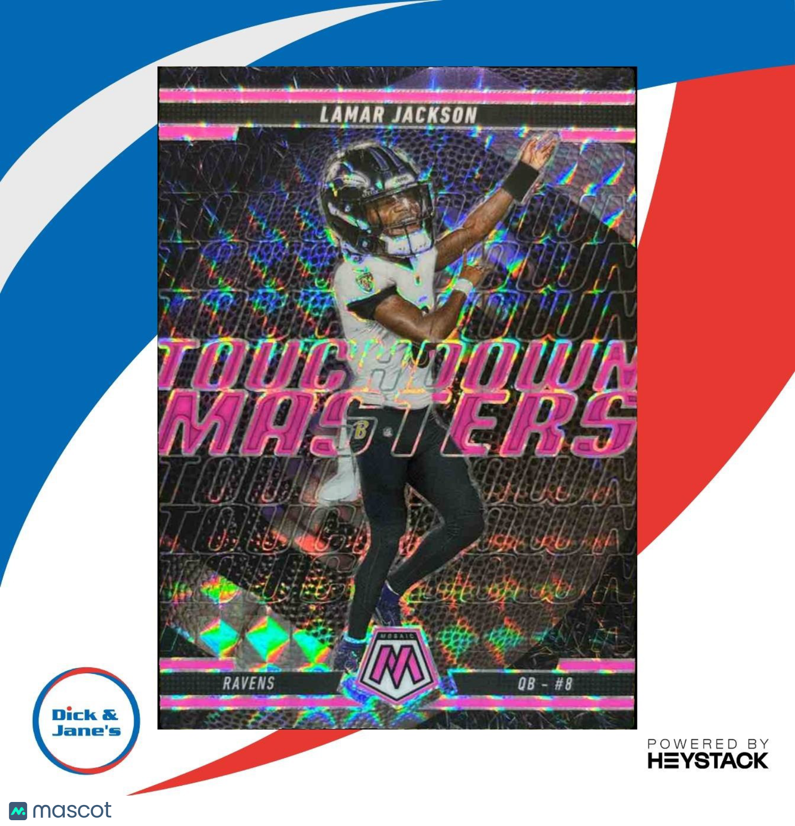 2025 Mosaic Lamar Jackson Touchdown Masters Pink #5 Baltimore Ravens