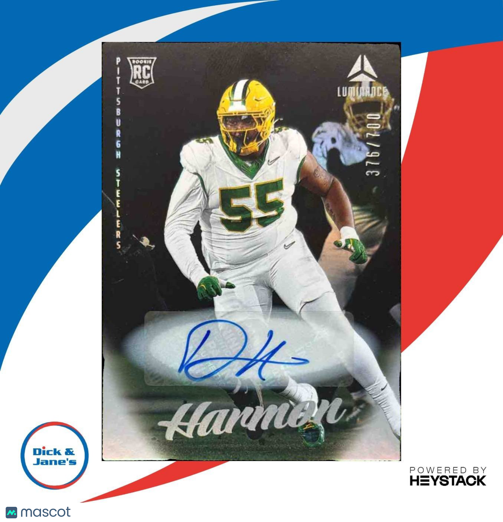 2025 Panini Luminance Derrick Harmon Auto /700 #148 RC Pittsburgh Steelers