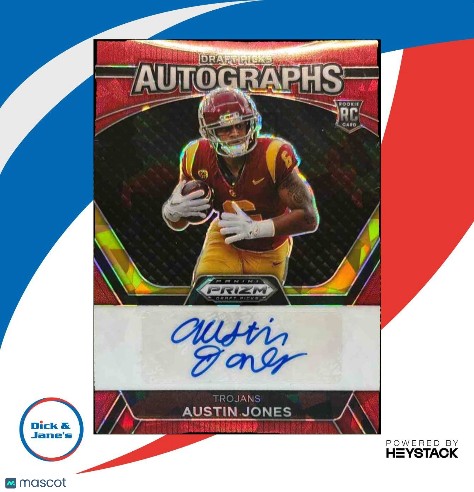 2024 Prizm Collegiate Austin Jones Pick Auto Red Ice RC USC Trojans