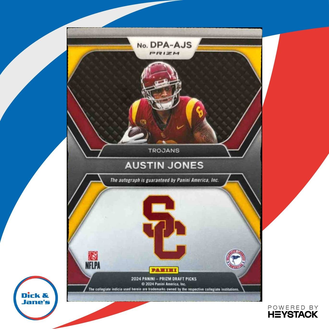 2024 Prizm Collegiate Austin Jones Pick Auto Red Ice RC USC Trojans