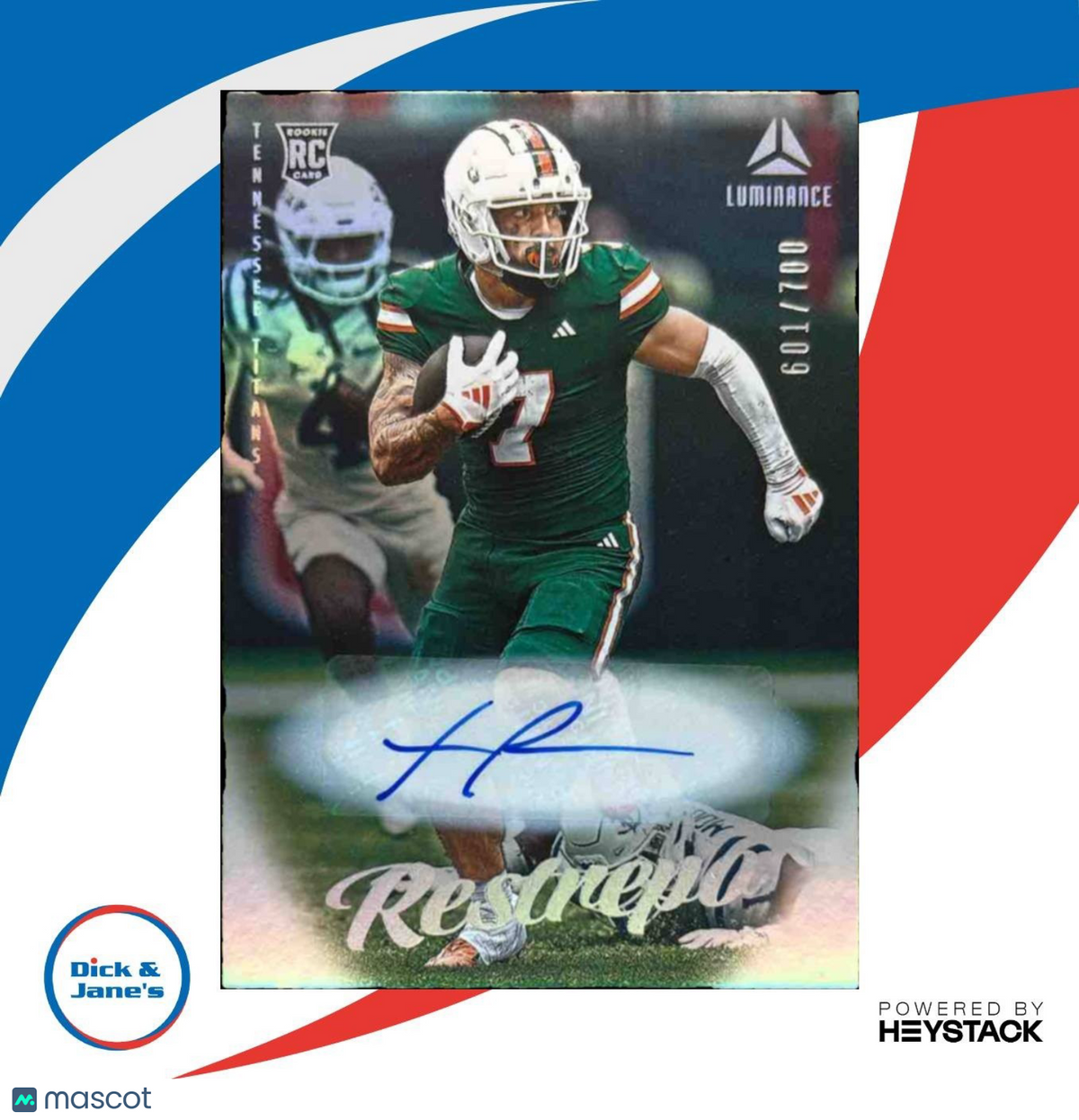 2025 Panini Luminance Xavier Restrepo Auto /700 #125 RC Tennessee Titans