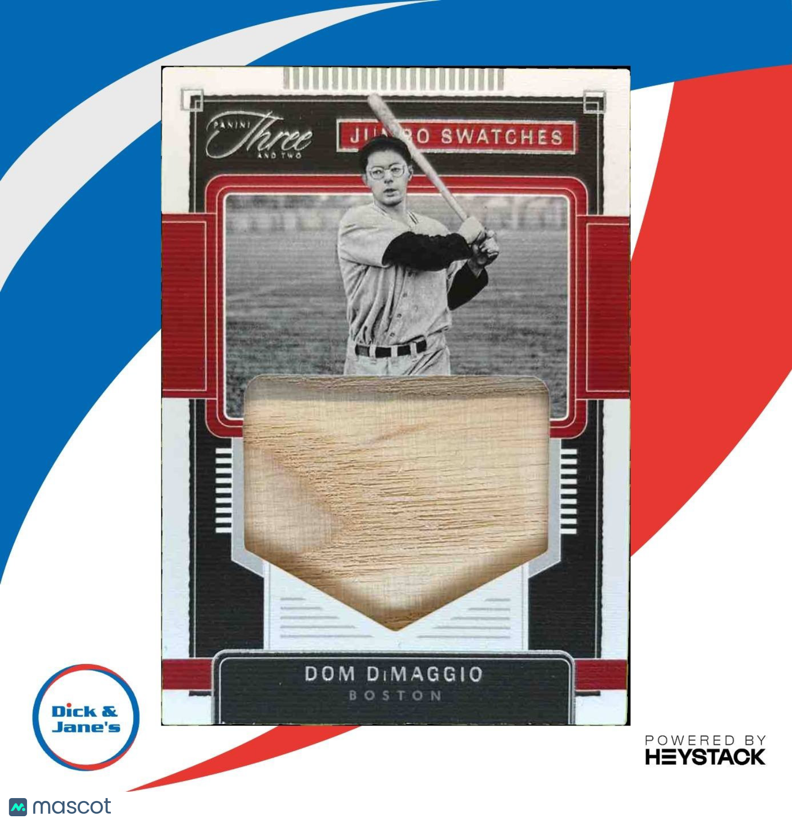 2022 Panini Three and Two Dom DiMaggio Jumbo Swatches Silver /10 Boston Red Sox