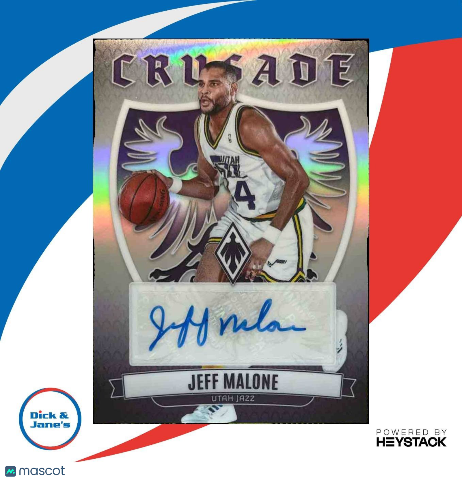 2023-24 Panini Phoenix Jeff Malone Crusade Signatures #CS-JMA Auto Utah Jazz