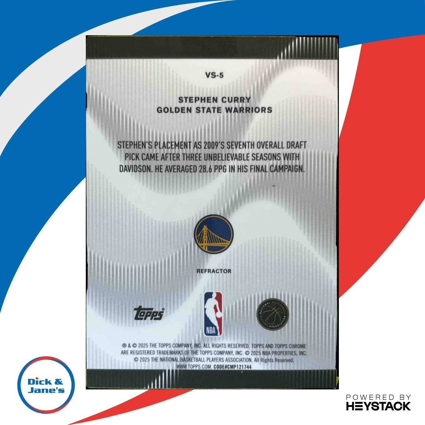 2025-26 Topps Chrome Stephen Curry Voices Refractor #VS-5 Golden State Warriors