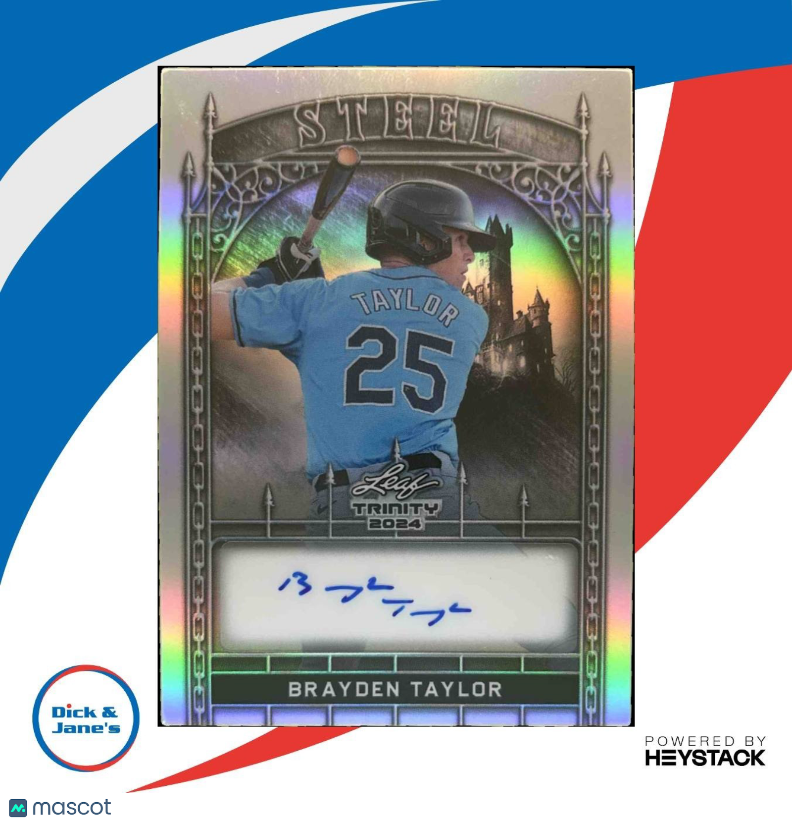 2024 Leaf Trinity Brayden Taylor Steel Auto Prismatic Silver 11/15 #S-BT1
