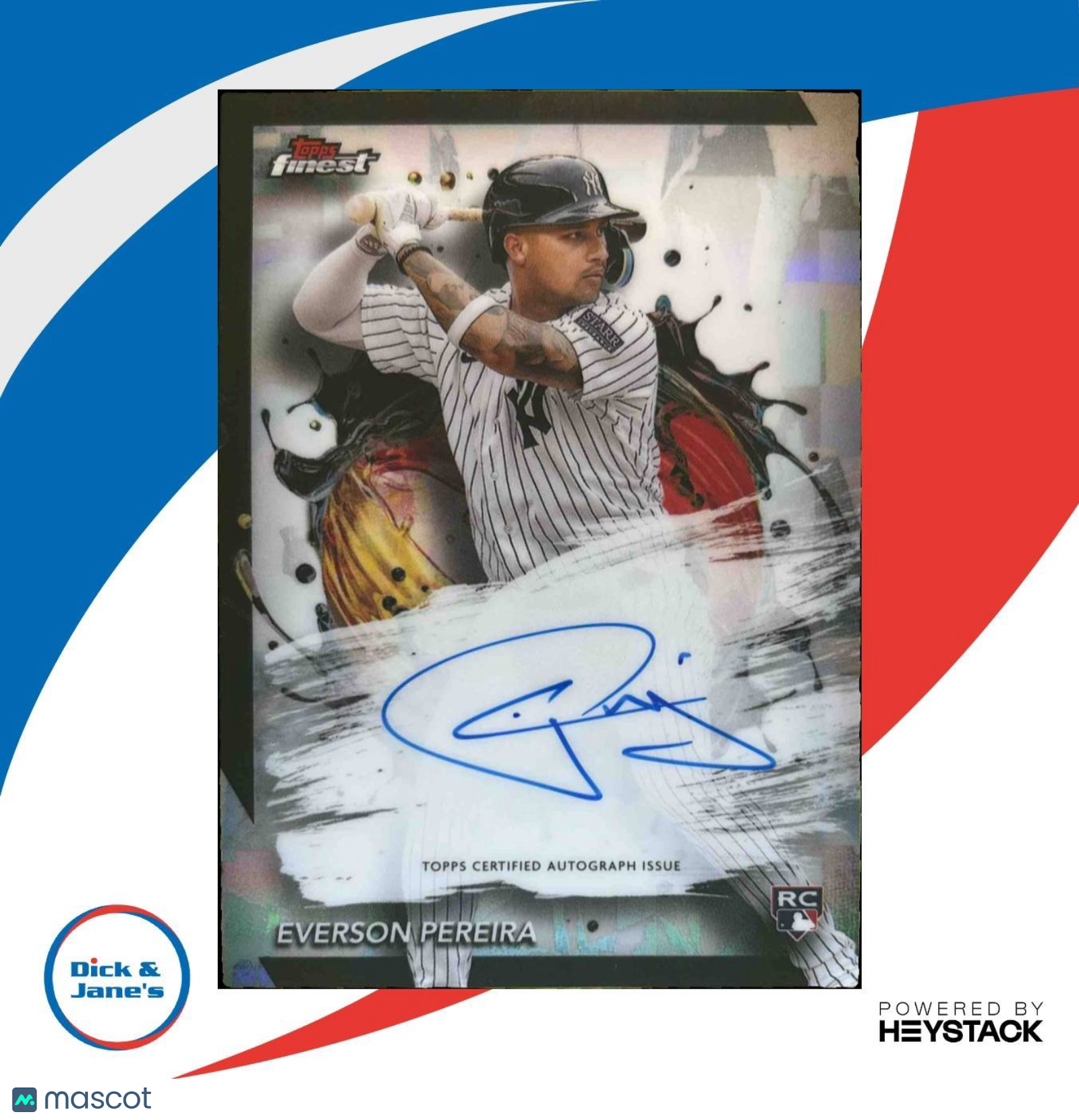 2024 Topps Finest Everson Pereira Auto #FA-EPE RC New York Yankees