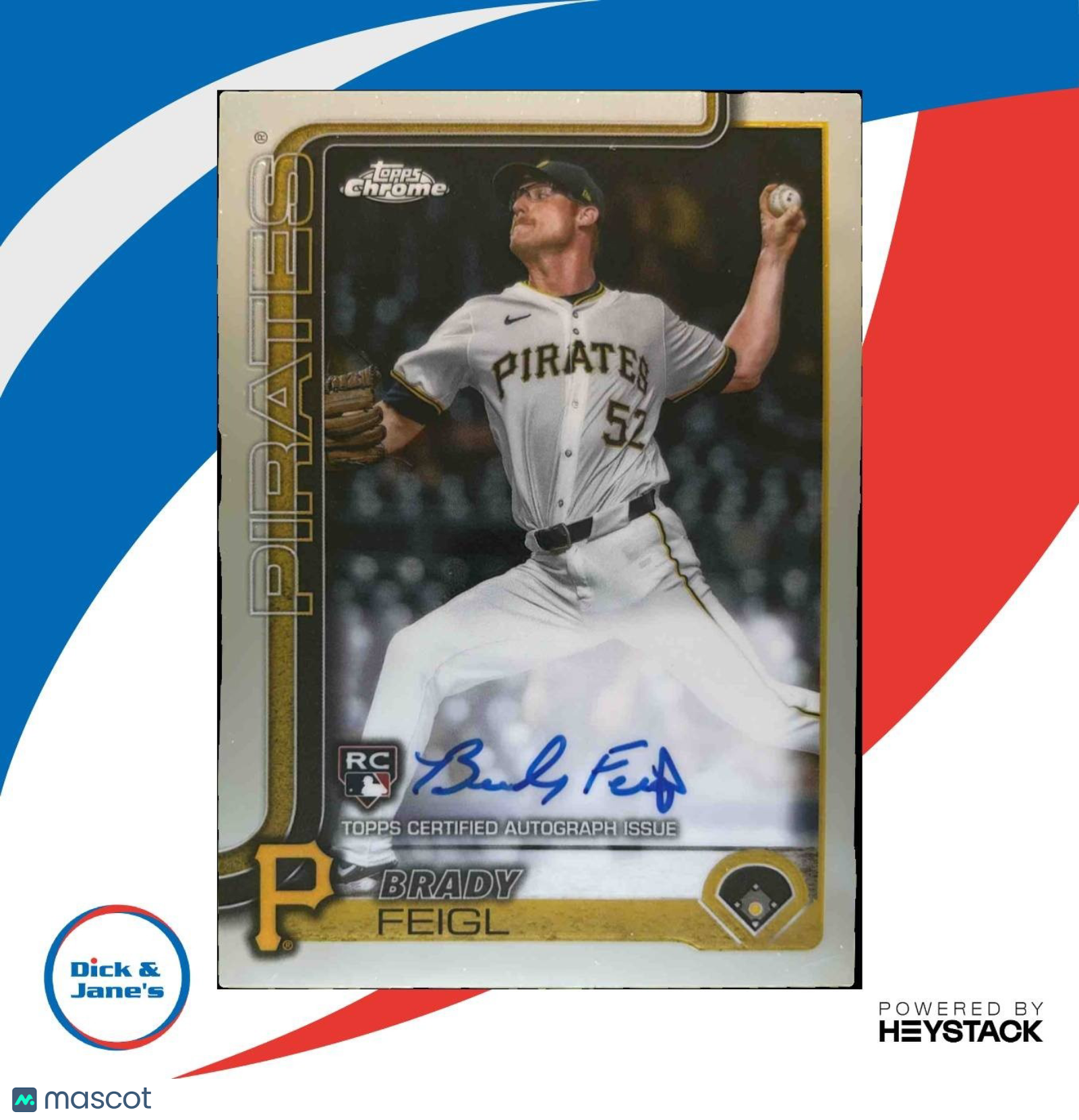 2025 Topps Chrome Brady Feigl Rookie Auto #RA-BF RC Pittsburgh Pirates