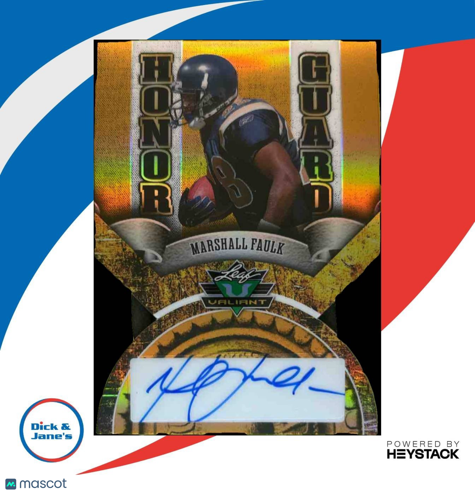 2025 Leaf Eclectic Marshall Faulk Honor Guard Auto Prismatic Orange 1/1