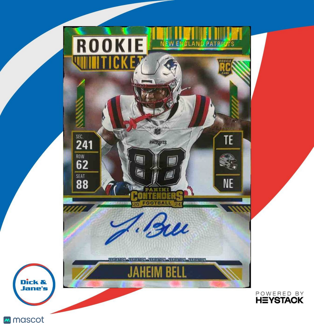 2024 Panini Contenders Jaheim Bell Rookie Ticket Auto Opening Kickoff #154 RC
