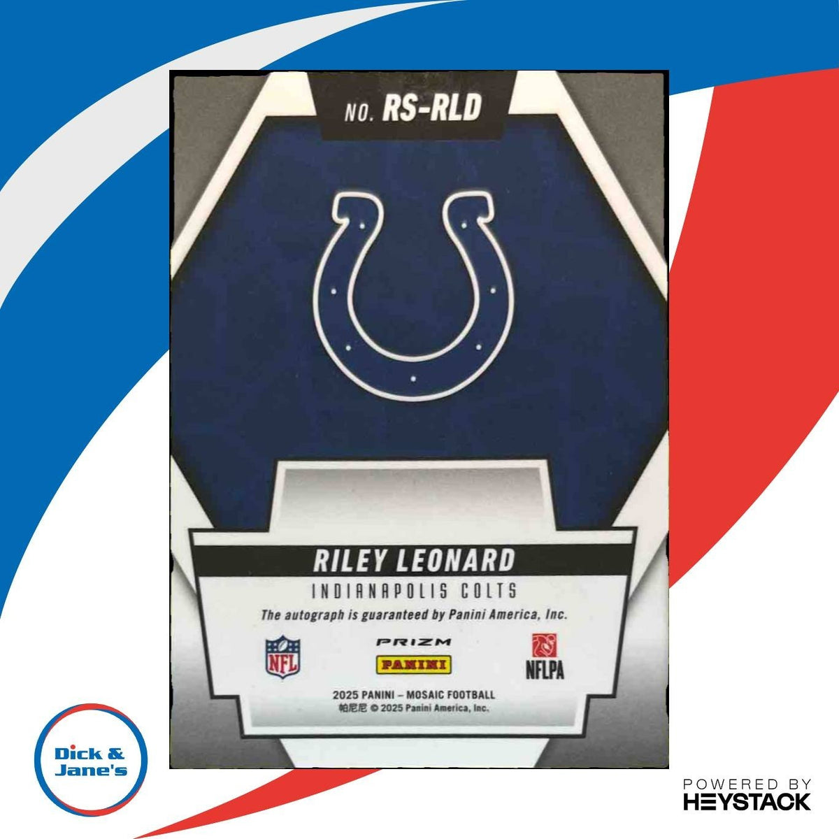 2025 Panini Prizm Riley Leonard Significant Signatures RC Auto Colts