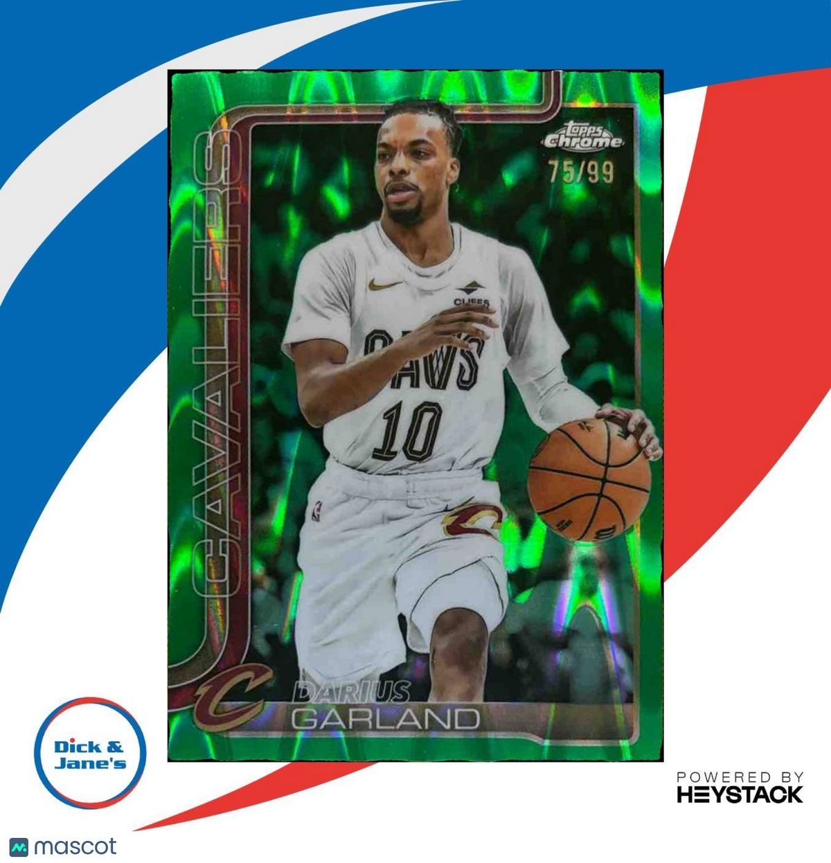 2025-26 Topps Chrome Darius Garland Green Raywave /99 #76 Cleveland Cavaliers