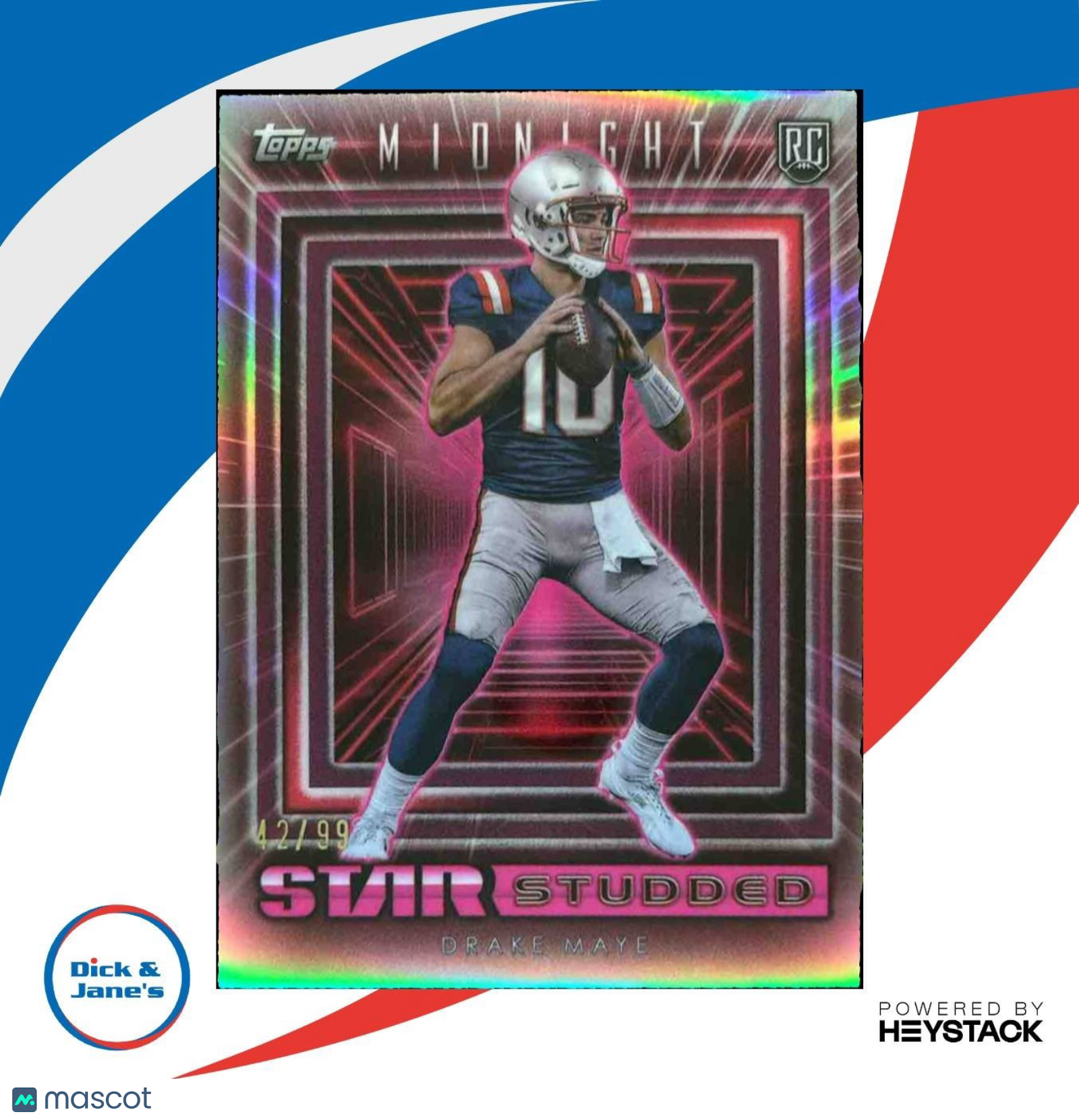 2024 Topps Midnight Drake Maye Star Studded Twilight /99 RC New England Patriots