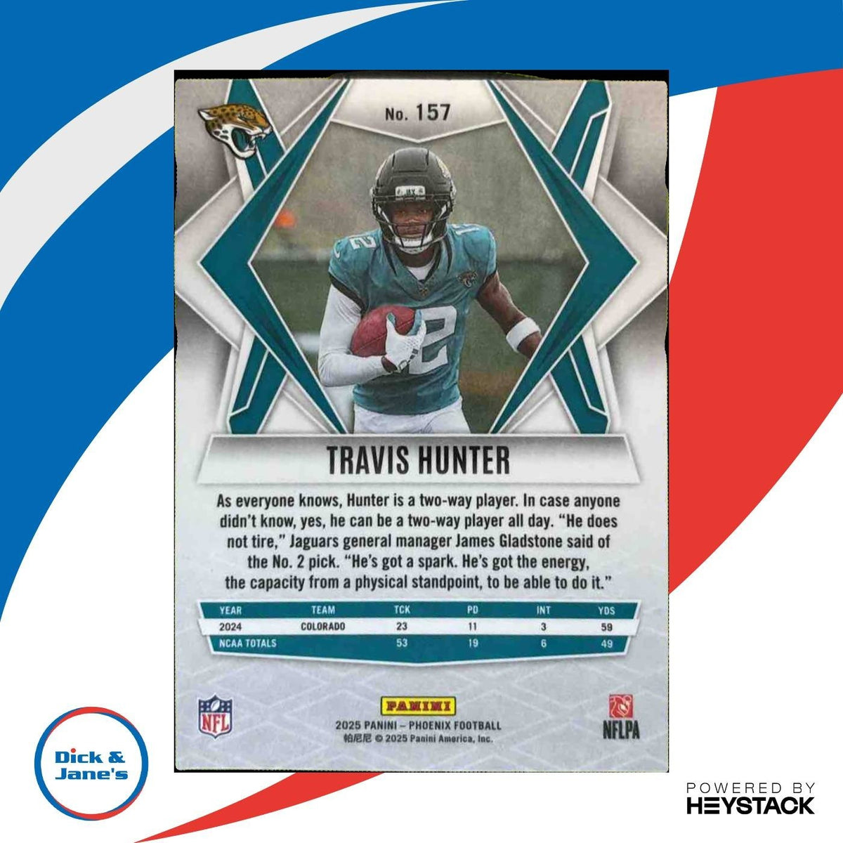 2025 Panini Phoenix Travis Hunter Silver Seismic #157 RC Jacksonville Jaguars