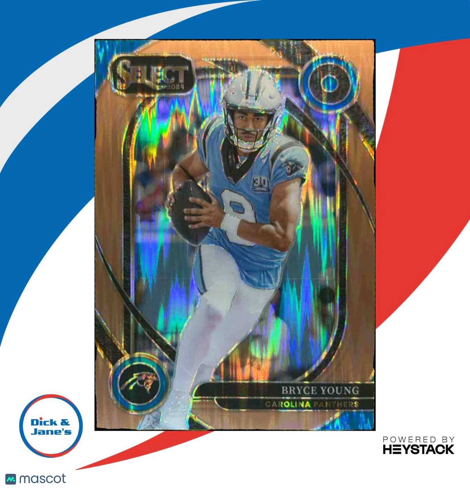2024 Panini Select Bryce Young Copper Prizm Shock /299 #213 Carolina Panthers