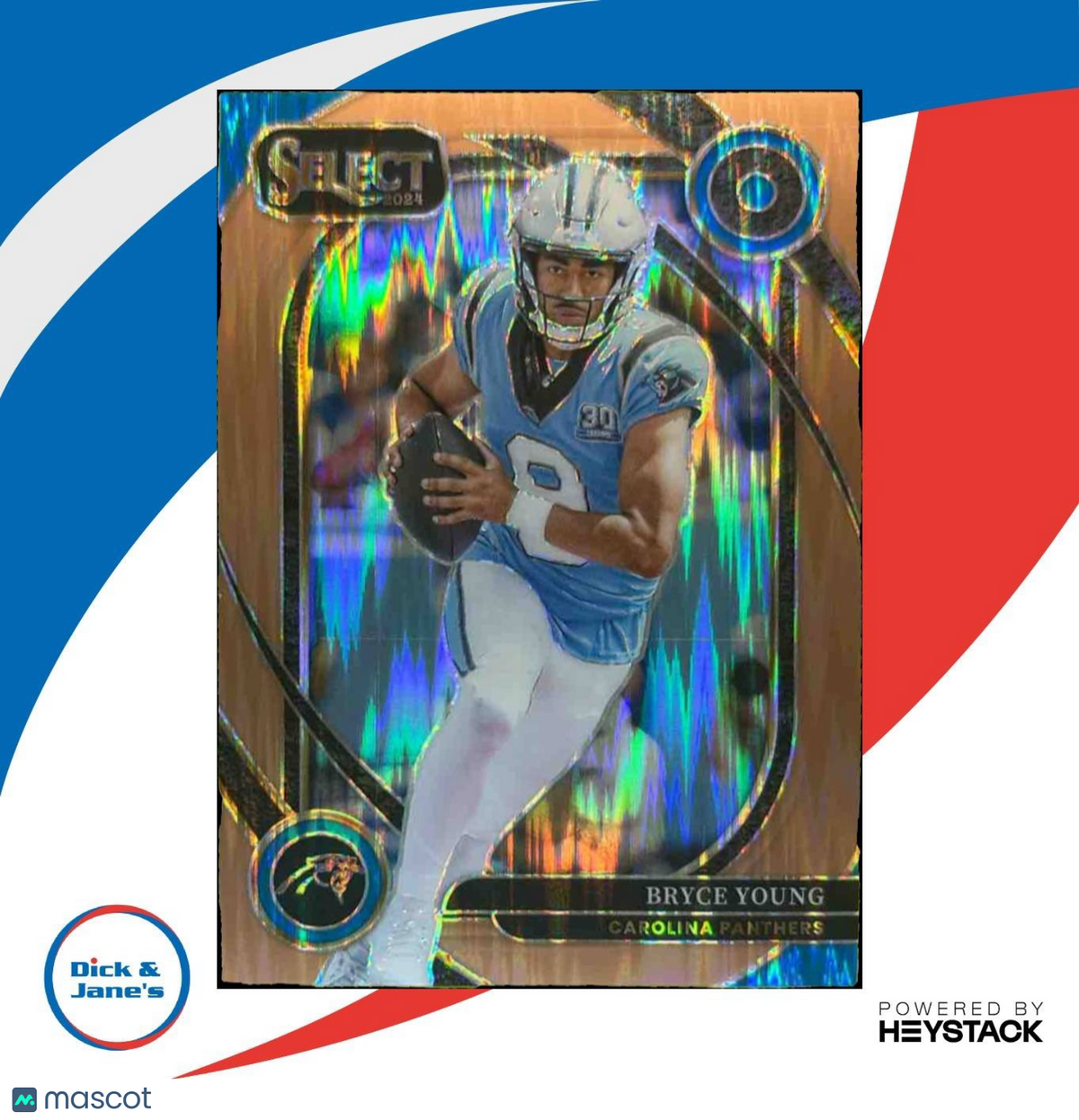 2024 Panini Select Bryce Young Copper Prizm Shock /299 #213 Carolina Panthers