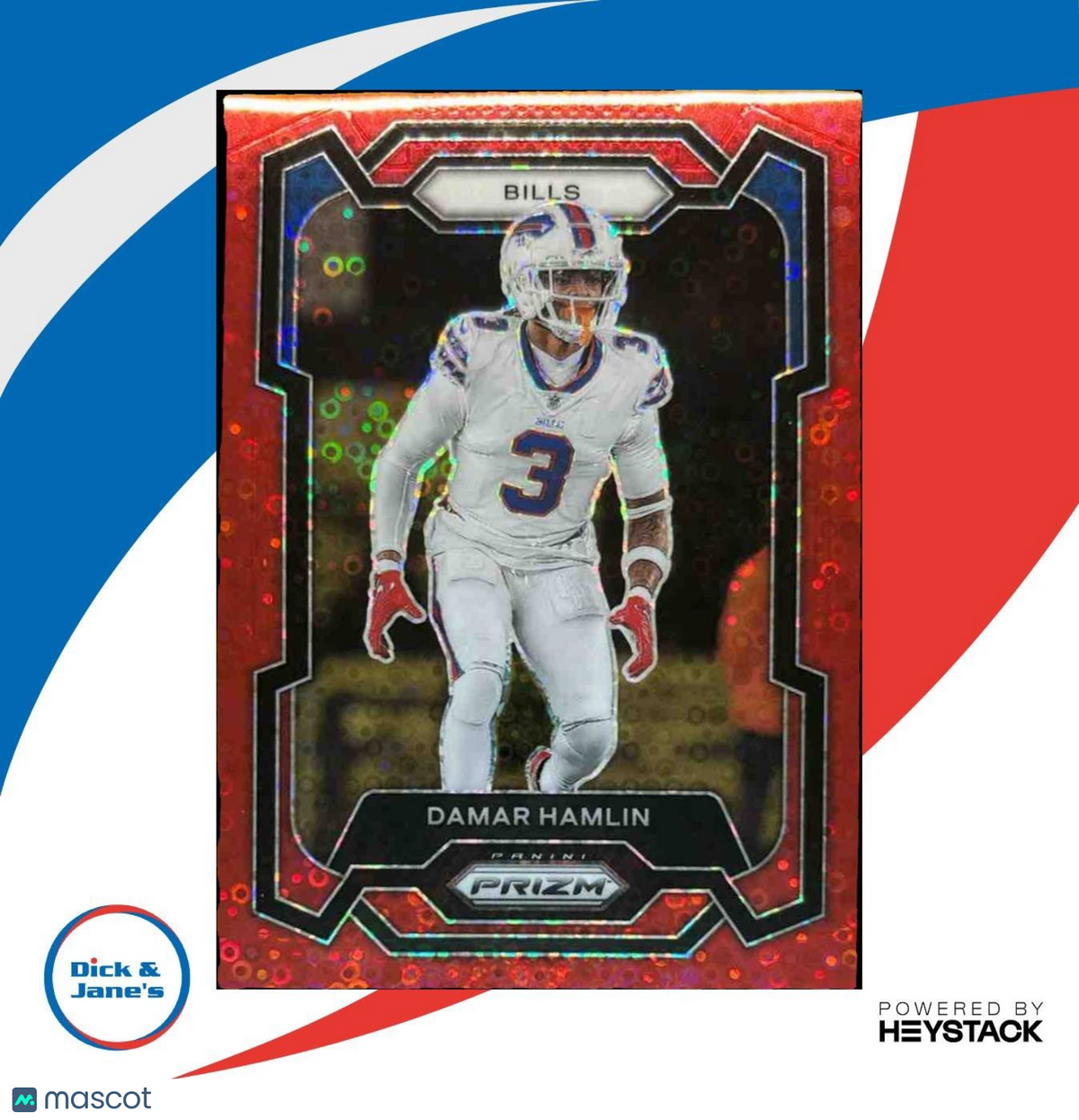 2023 Panini Prizm Damar Hamlin No Huddle Red 33/70 #27 Buffalo Bills