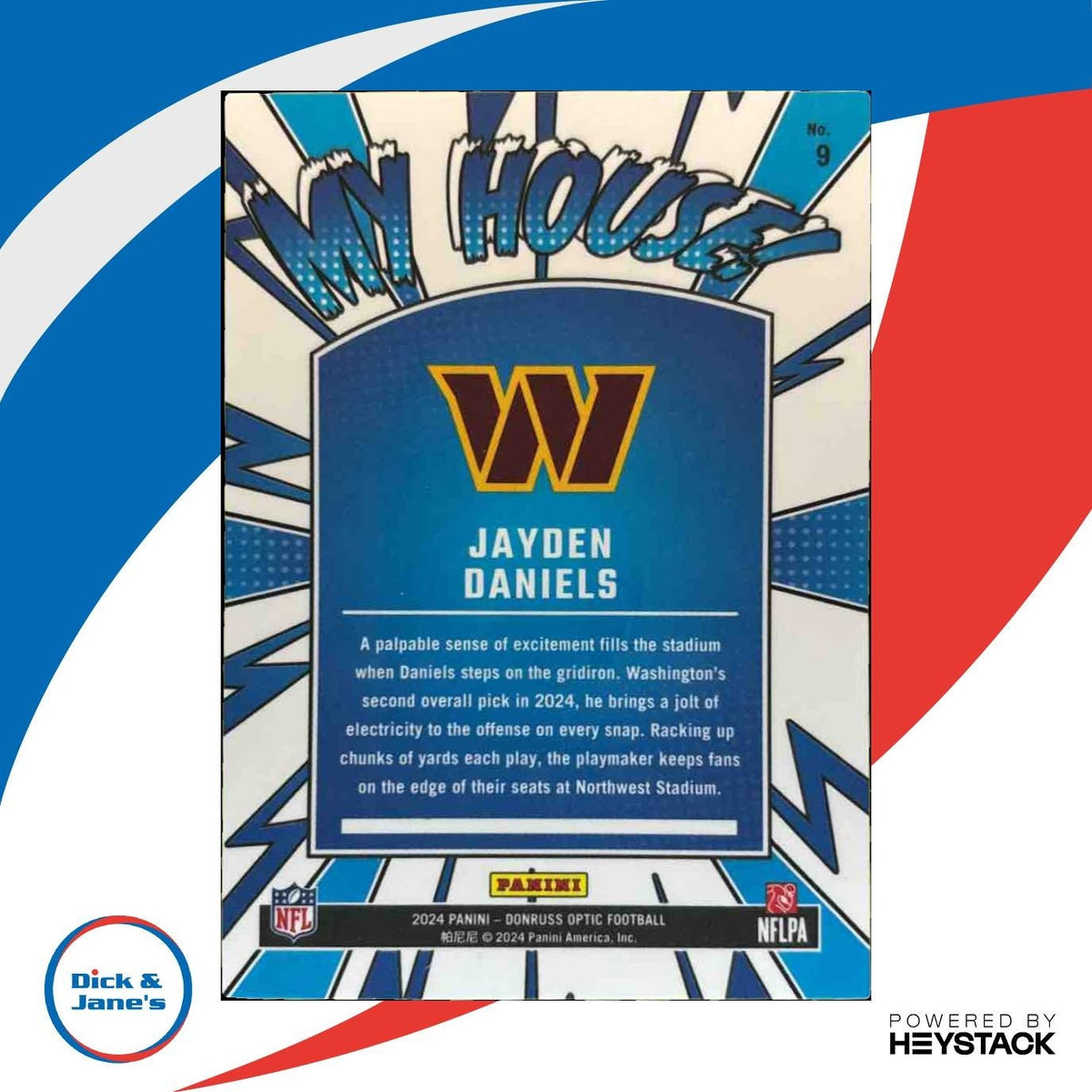 2024 Panini Donruss Optic Jayden Daniels My House! #9 RC Washington Commanders