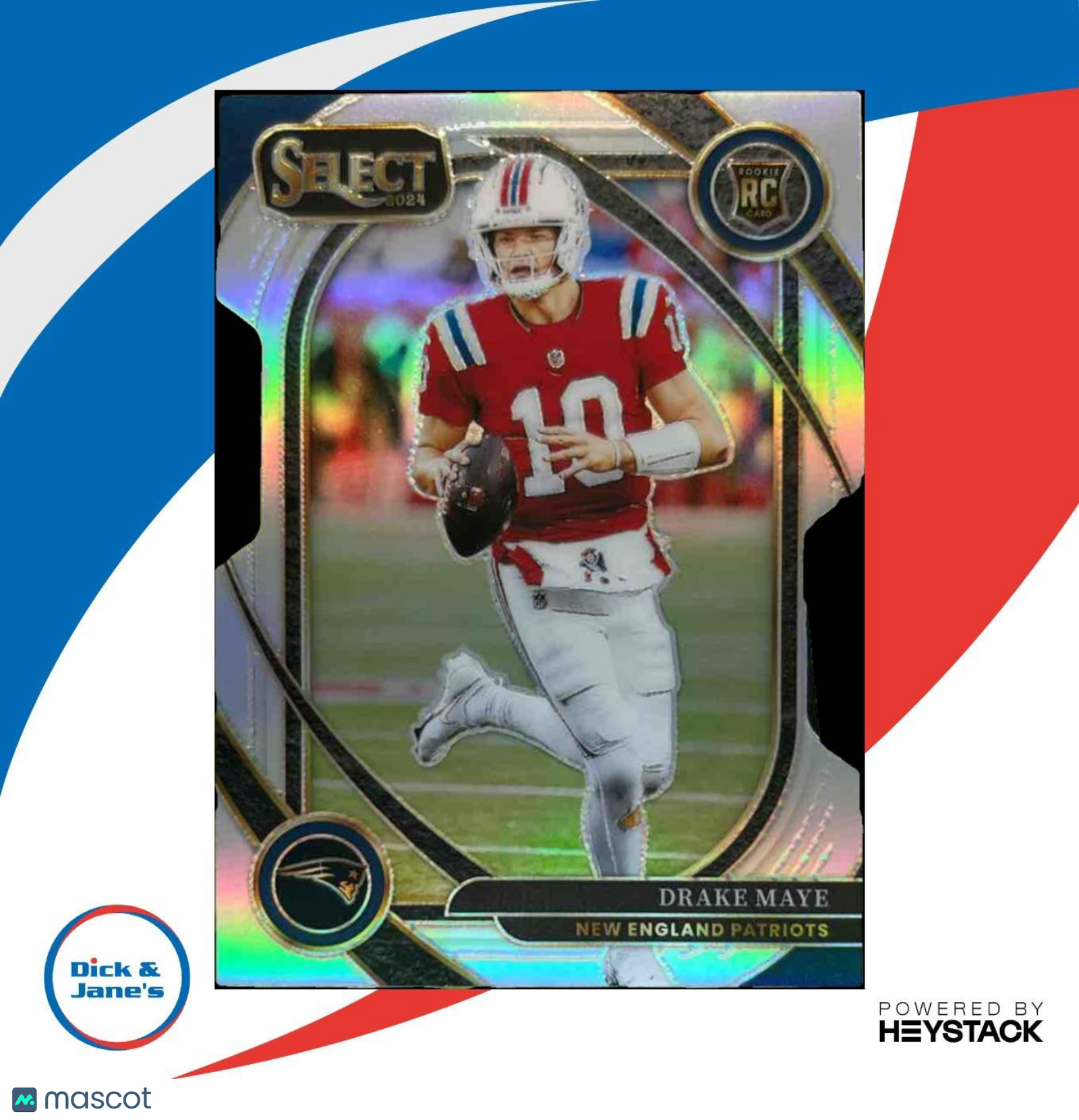 2024 Panini Select Drake Maye Silver Prizm Die-Cut #218 RC New England Patriots
