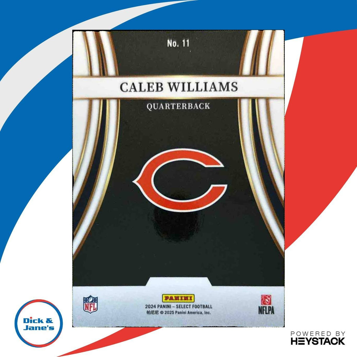 2024 Panini Select Caleb Williams Turbocharged #11 RC Chicago Bears