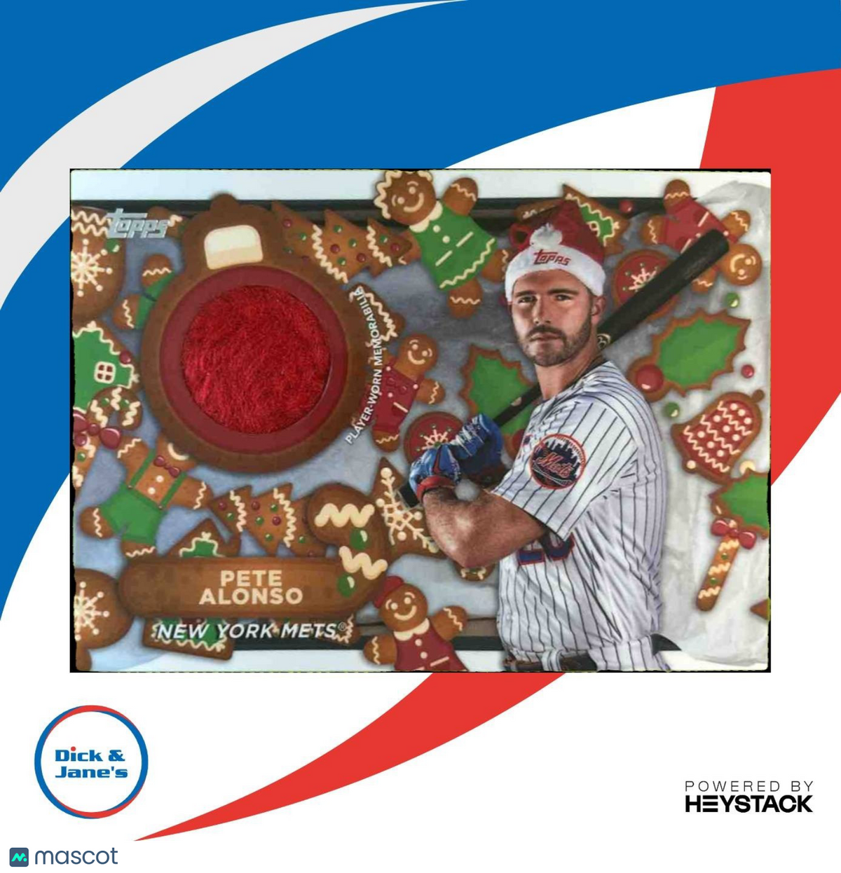 2023 Topps Holiday Pete Alonso Relics 44/75 #HRC-PA MEM New York Mets