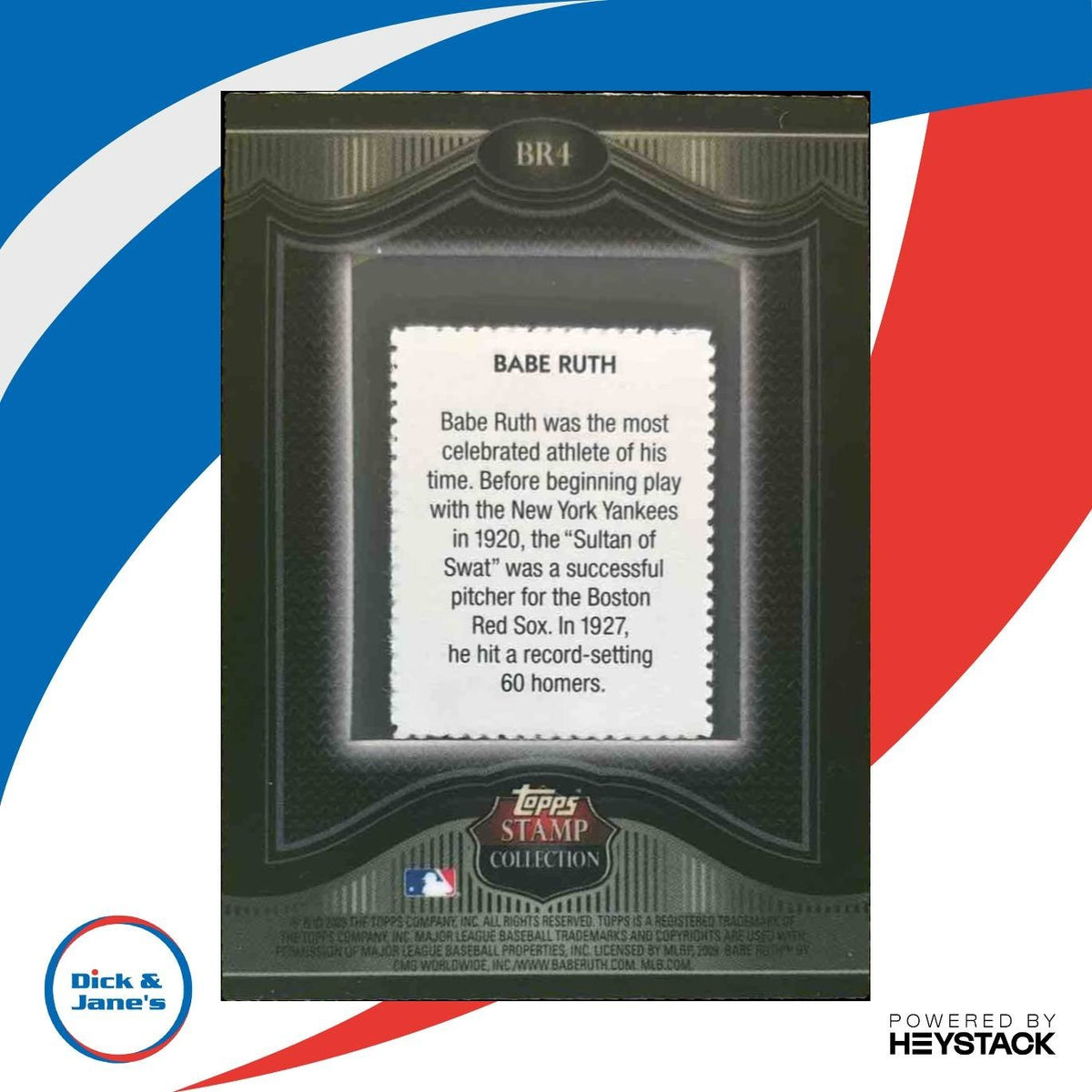 2009 Topps Babe Ruth Legends of the Game Framed Stamps /90 #BR4 New York Yankees