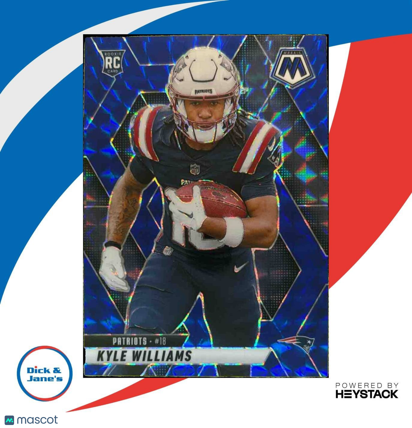 2025 Mosaic Kyle Williams Rookies Blue Prizm /99 #353 RC New England Patriots