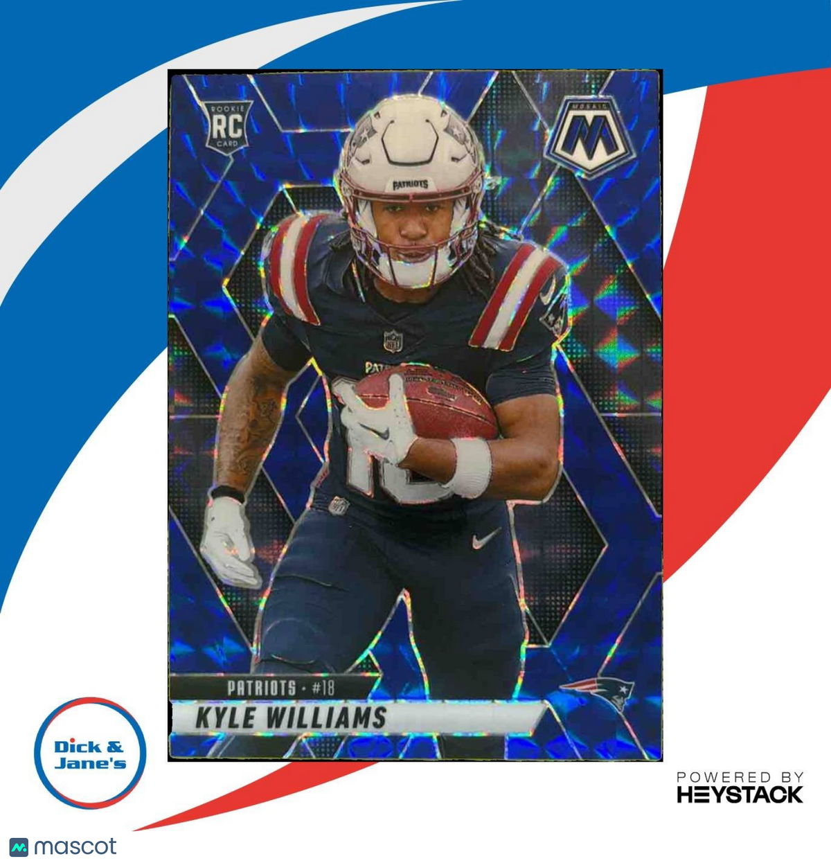 2025 Mosaic Kyle Williams Rookies Blue Prizm /99 #353 RC New England Patriots