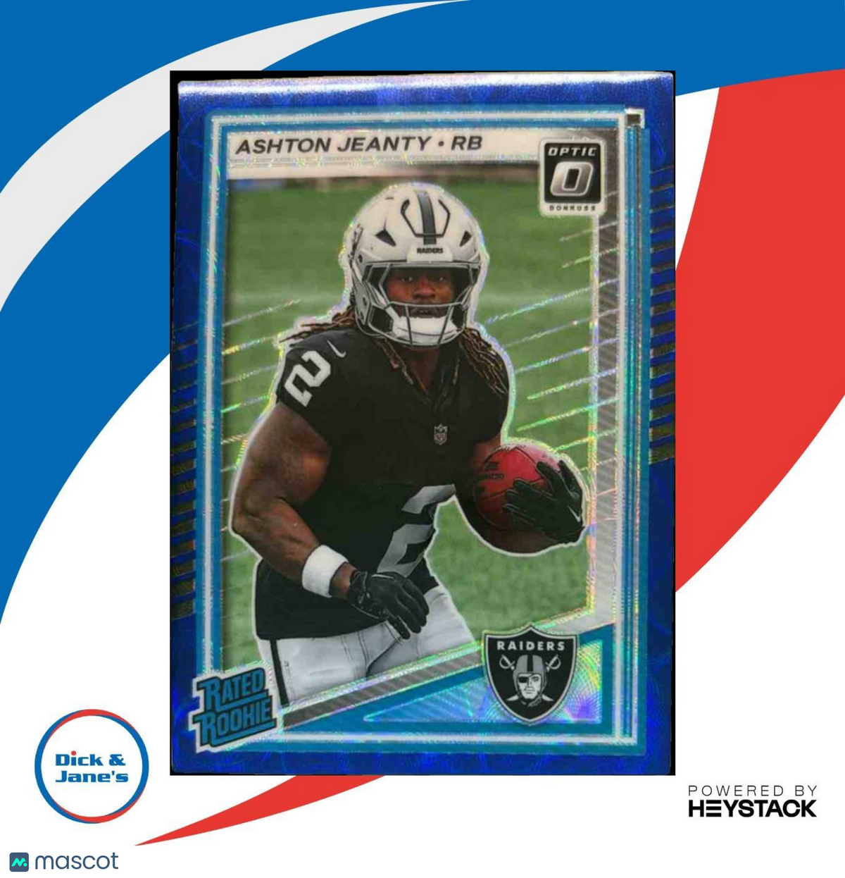 2025 Donruss Optic Ashton Jeanty Purple Shock Prizm #202 Las Vegas Raiders