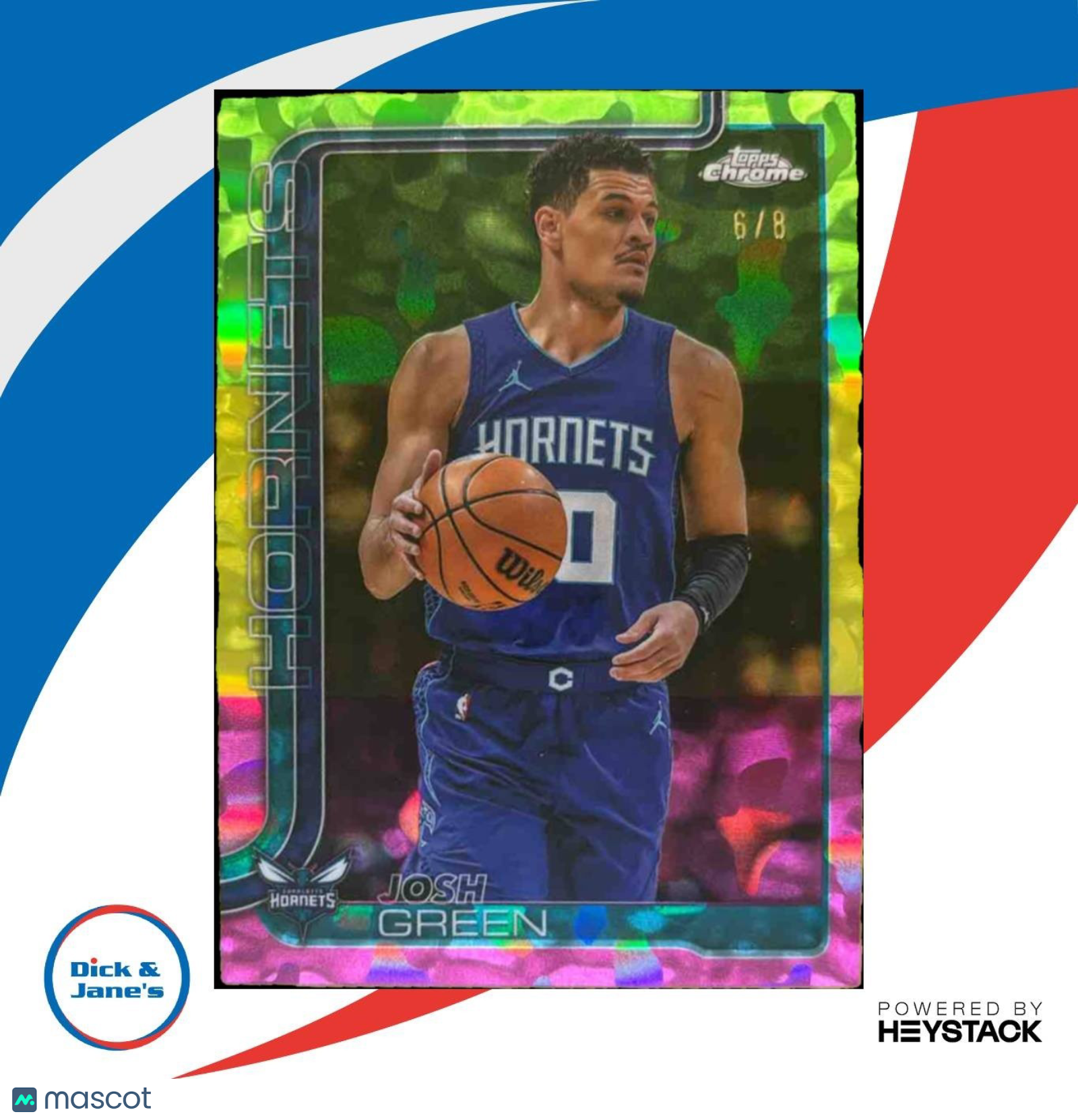 2025-26 Topps Chrome Josh Green Tri-Color Refractor /8 #47 Hornets