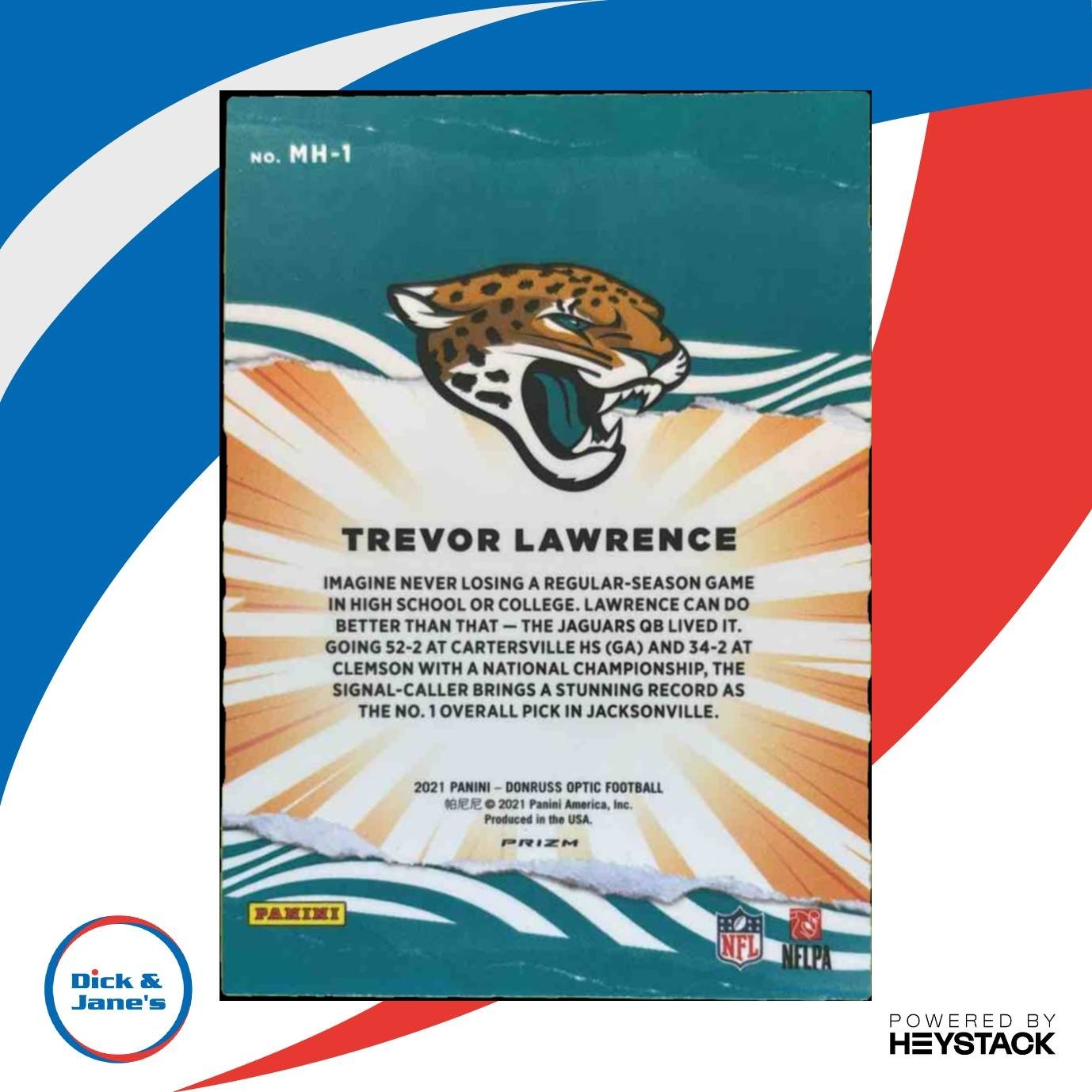2021 Donruss Optic Trevor Lawrence My House! RC Jacksonville Jaguars