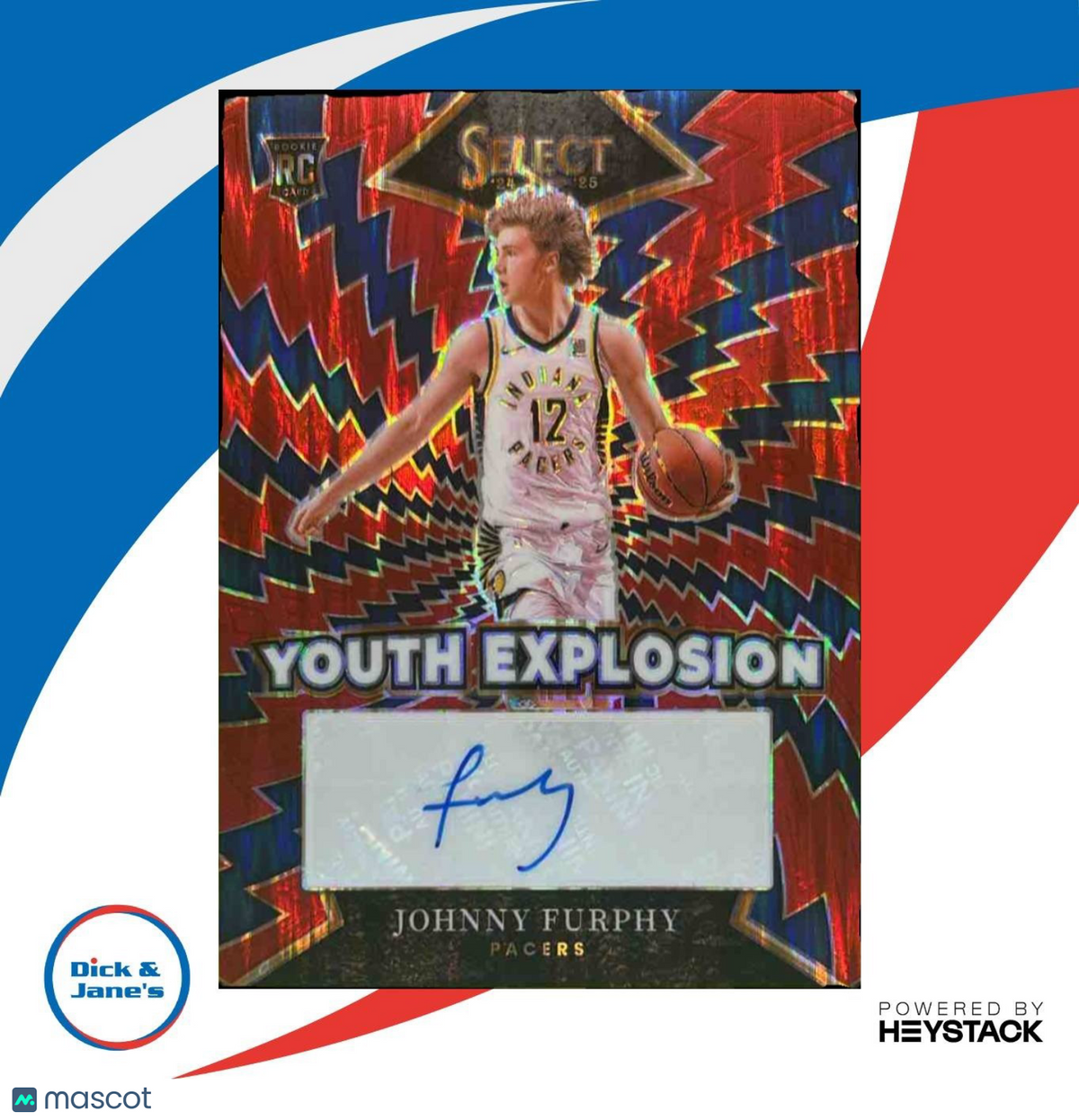 2024-25 Select Johnny Furphy Youth Explosion Signatures Red /99 RC Auto Pacers