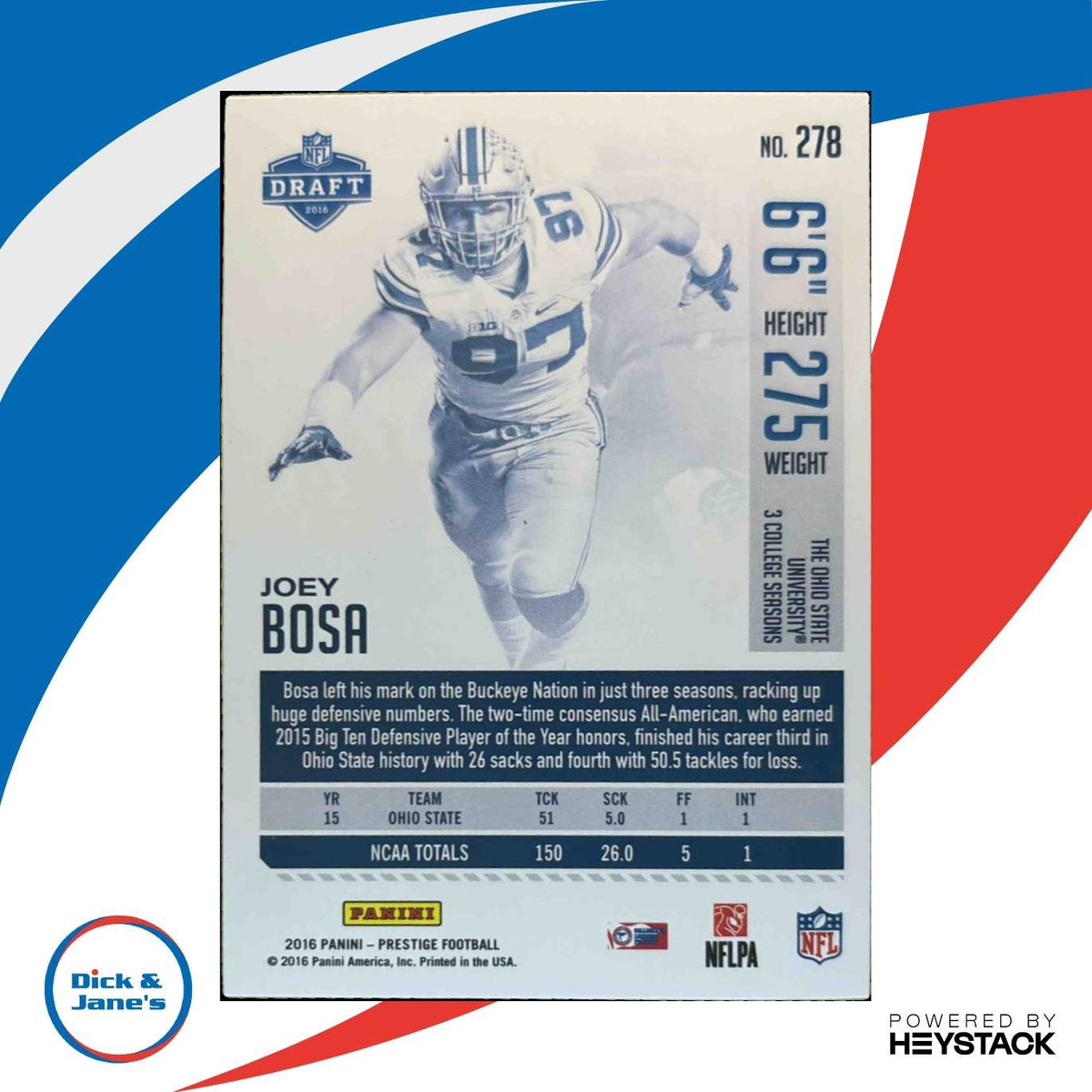2016 Panini Prestige Joey Bosa #278 RC San Diego Chargers