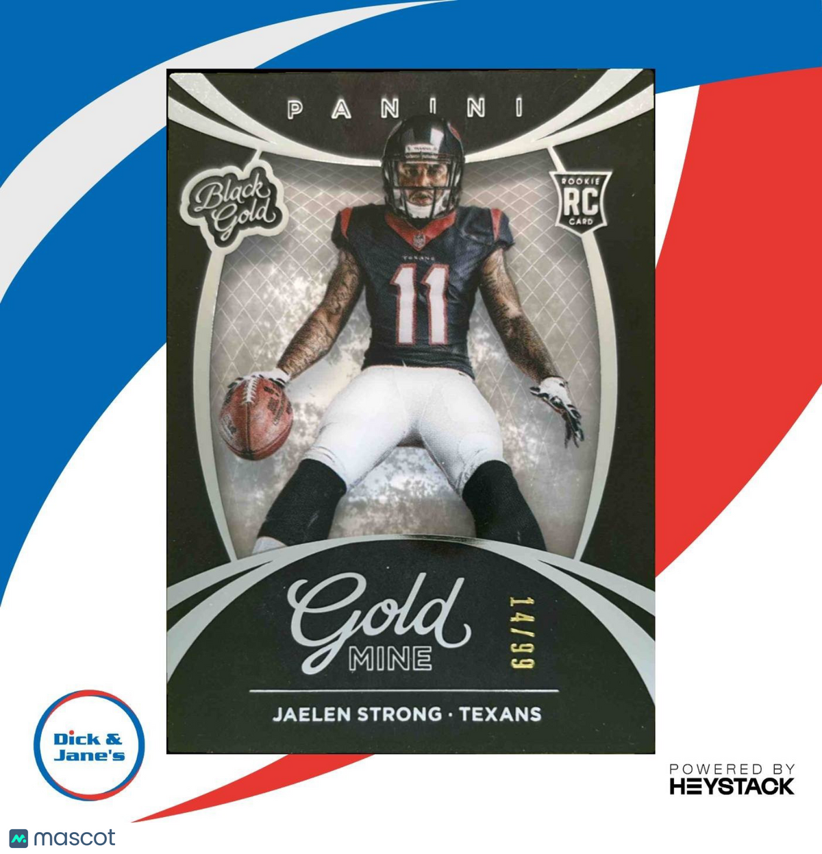 2015 Panini Black Gold Jaelen Strong Rookie Goldmine White /99 RC Houston Texans