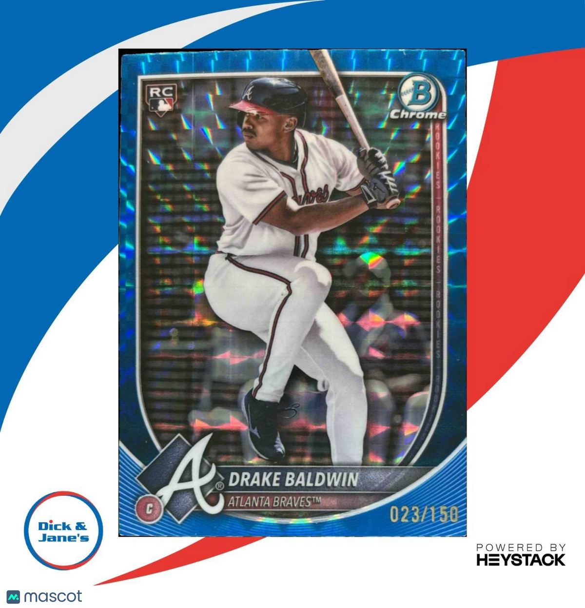 2025 Bowman Chrome Drake Baldwin Blue Geometric /150 #75 RC Atlanta Braves