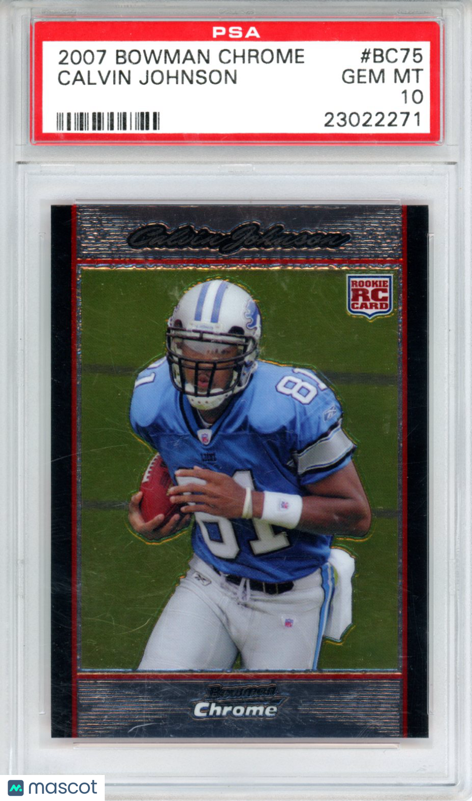 2007 Bowman Chrome Calvin Johnson #BC75 PSA 10