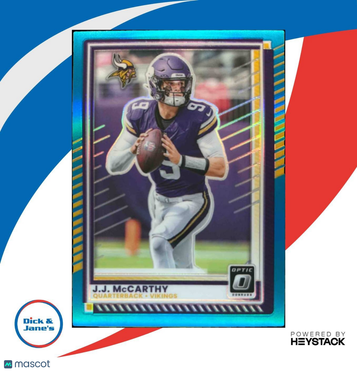 2025 Donruss Optic J.J. McCarthy Aqua /299 Minnesota Vikings